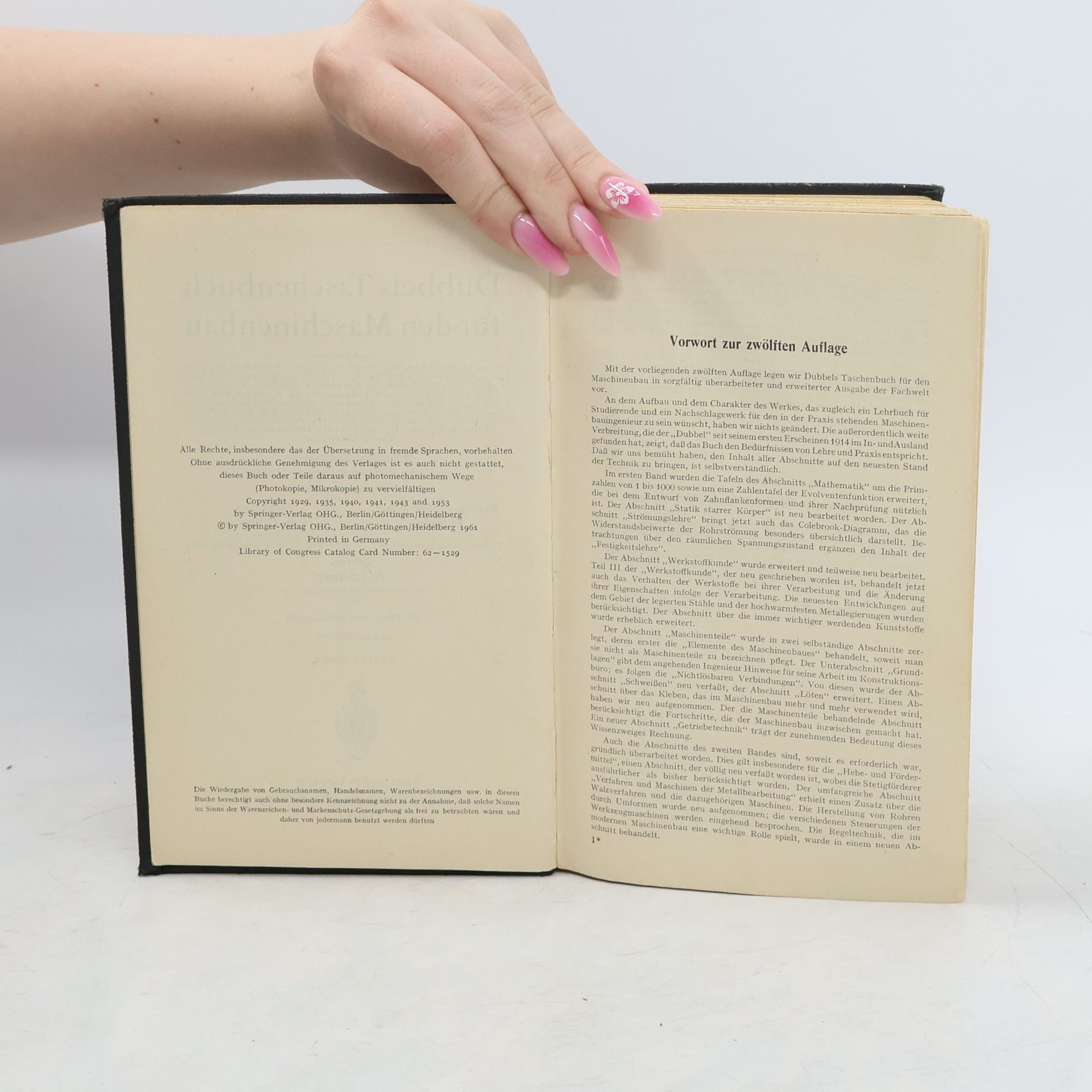 F. Sass Dubbles Taschenbuch für den Maschinenbau I.