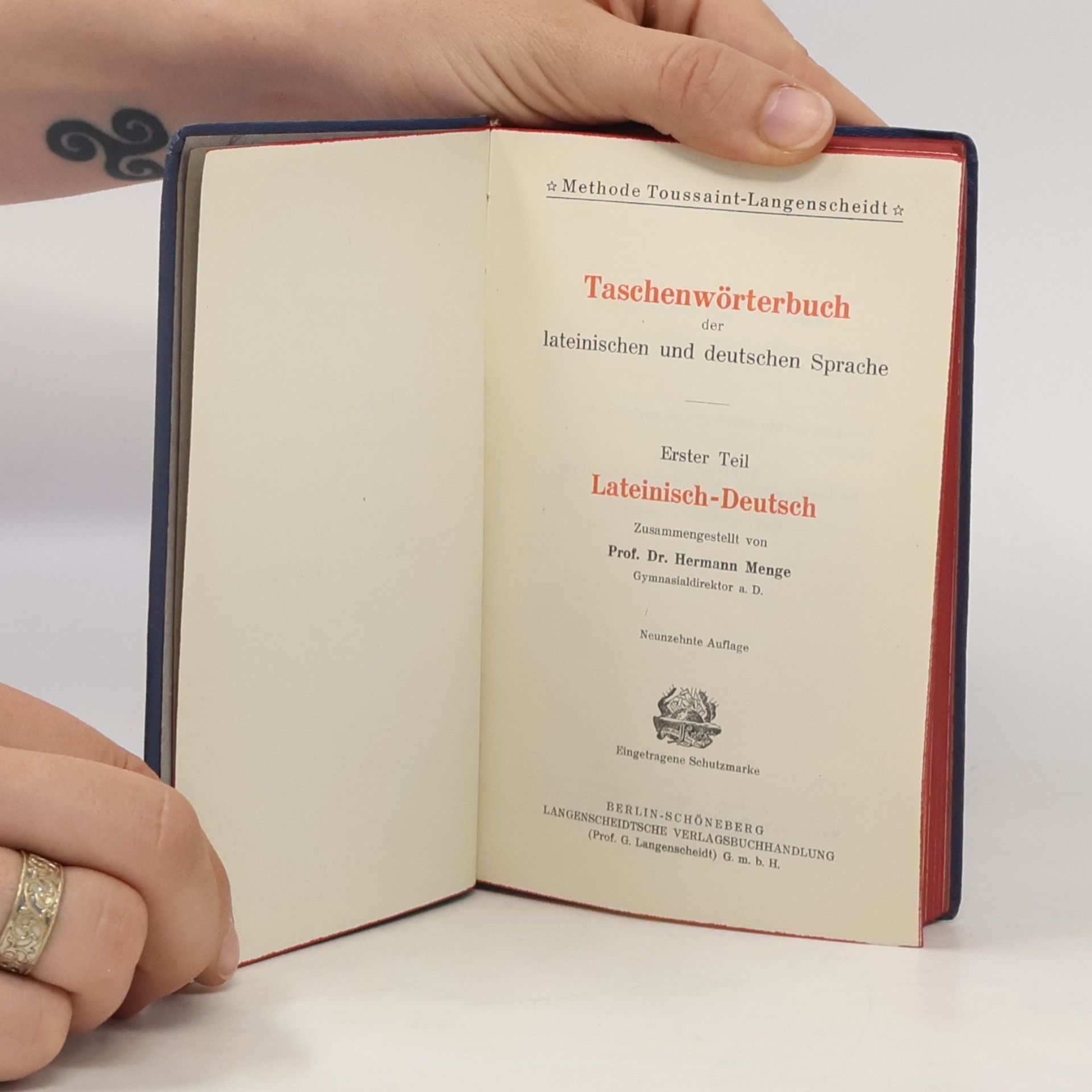Hermann Menge Taschenwörterbuch I. Lateinisch-Deutsch