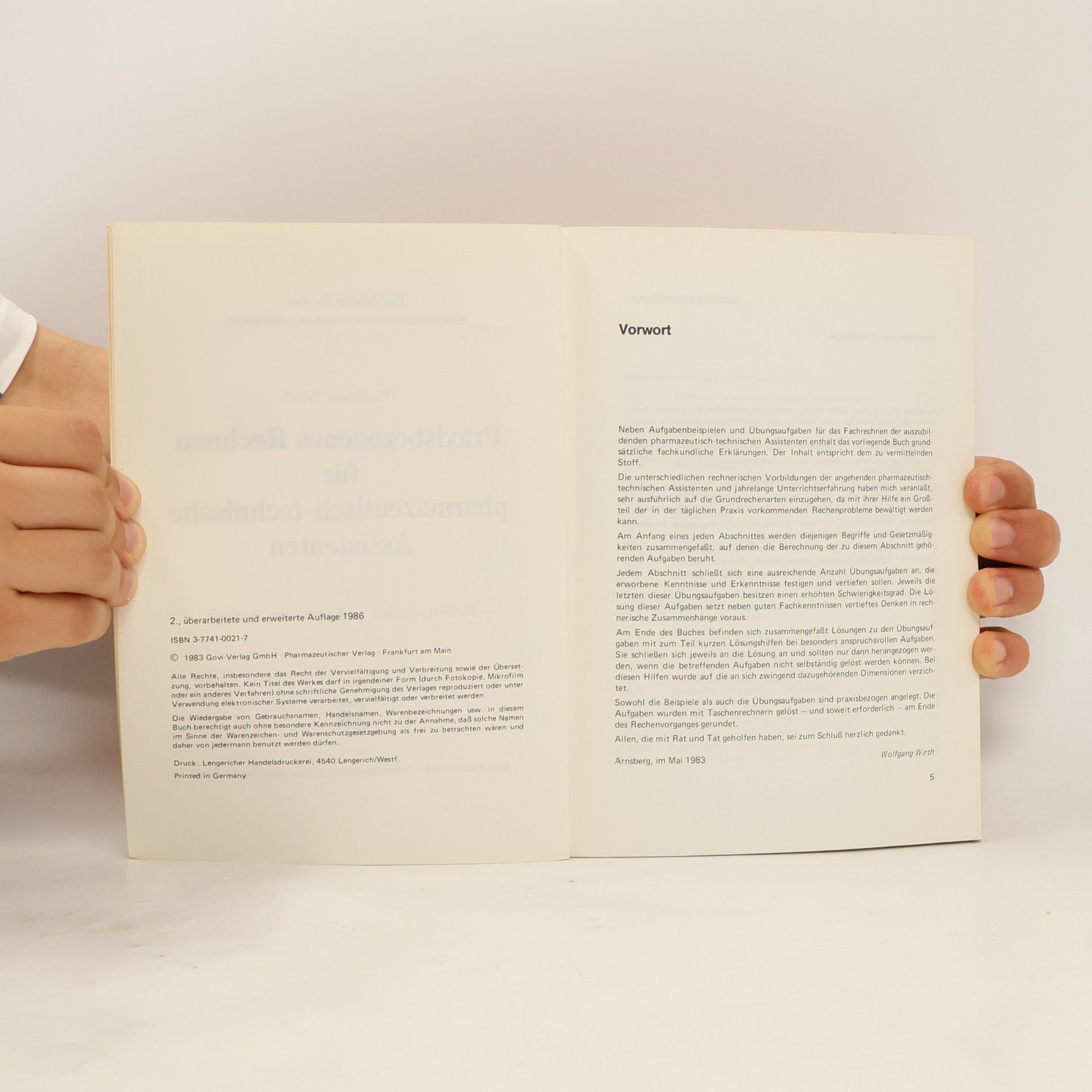 Wolfgang Wirth Fachbücher für den pharmazeutisch-technischen Assistenten: Praxisbezogenes Rechnen für pharmazeutisch-technische Assistenten