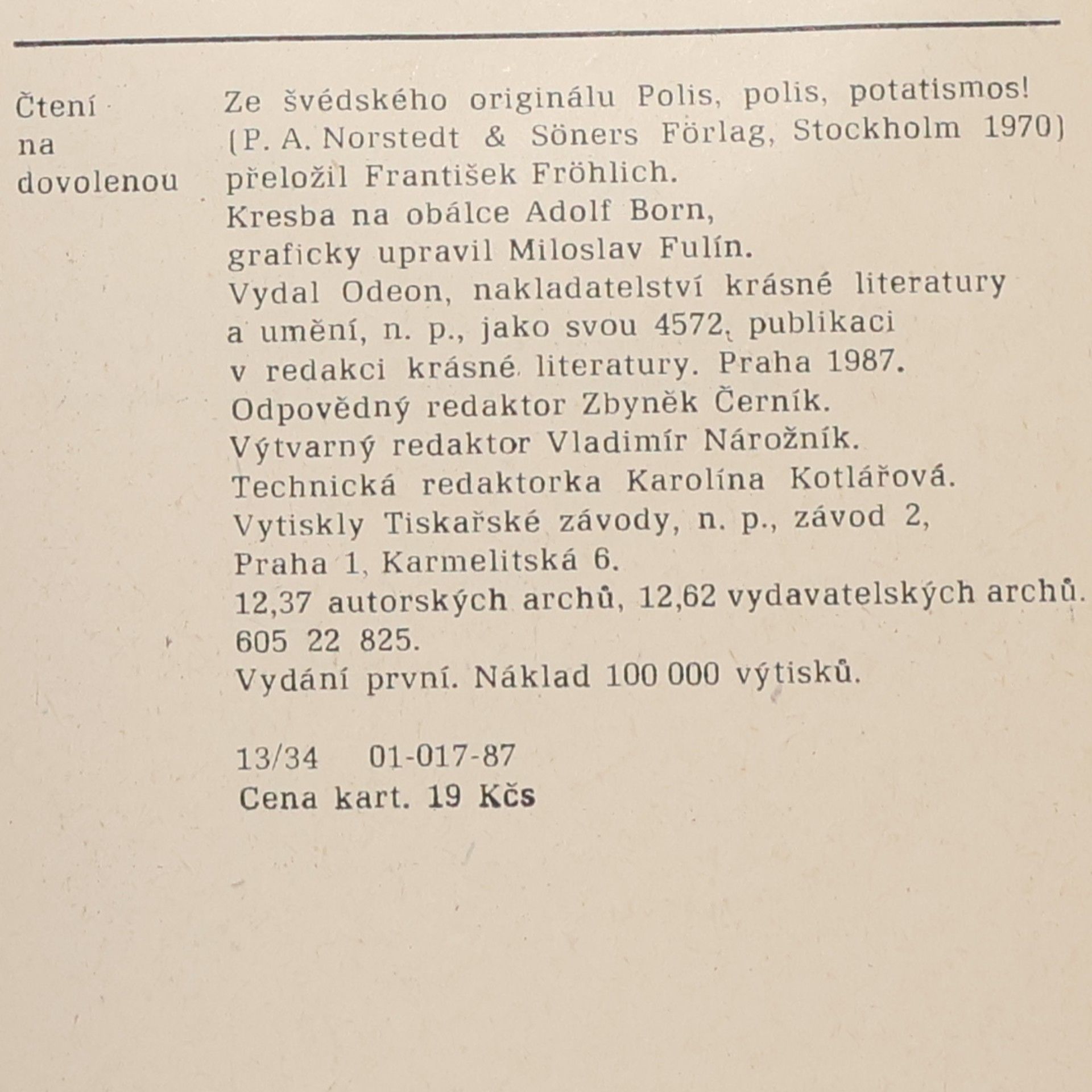 Per Wahlöö Policie pomo pije