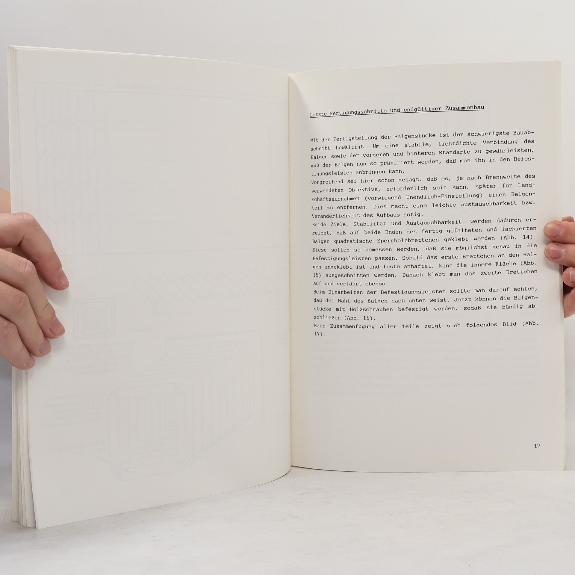 Thomas Mönks Großformatkamera selbst gebaut. Reichlich bebilderte Bauanleitung und Bedienungsanweisung