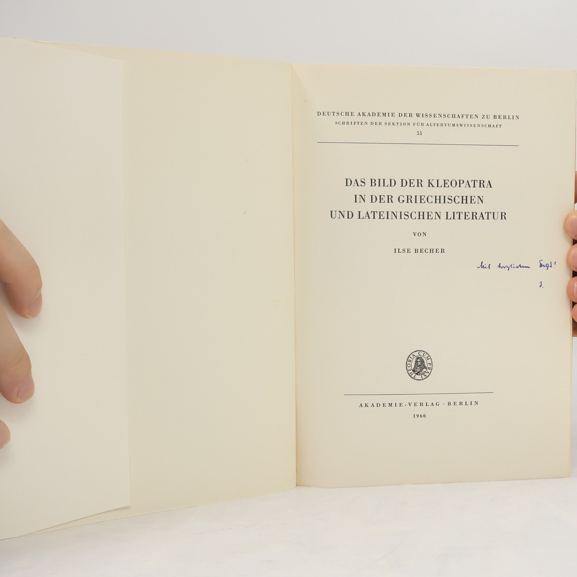 Ilse Becher Das Bild der Kleopatra in der griechischen und lateinischen Literatur
