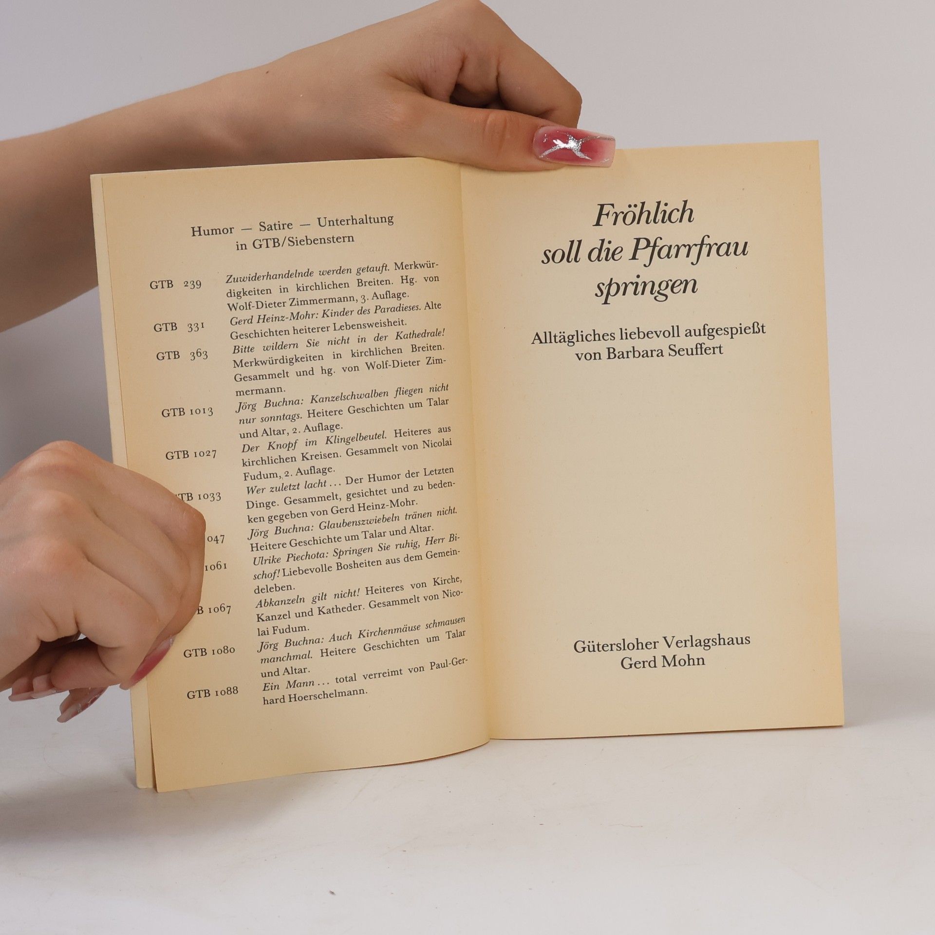 Barbara Seuffert Fröhlich soll die Pfarrfrau springen