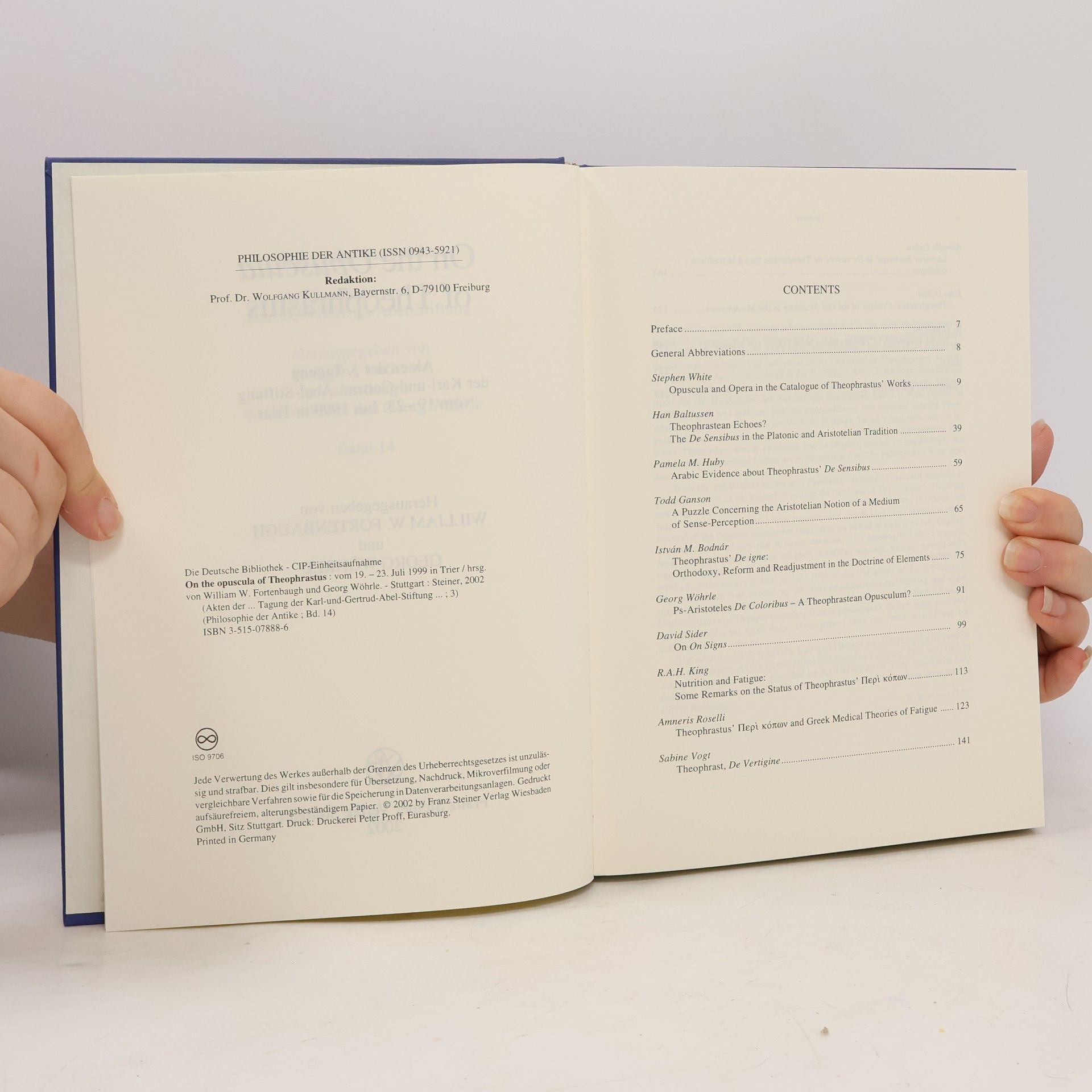 Various authors On the opuscula of Theophrastus