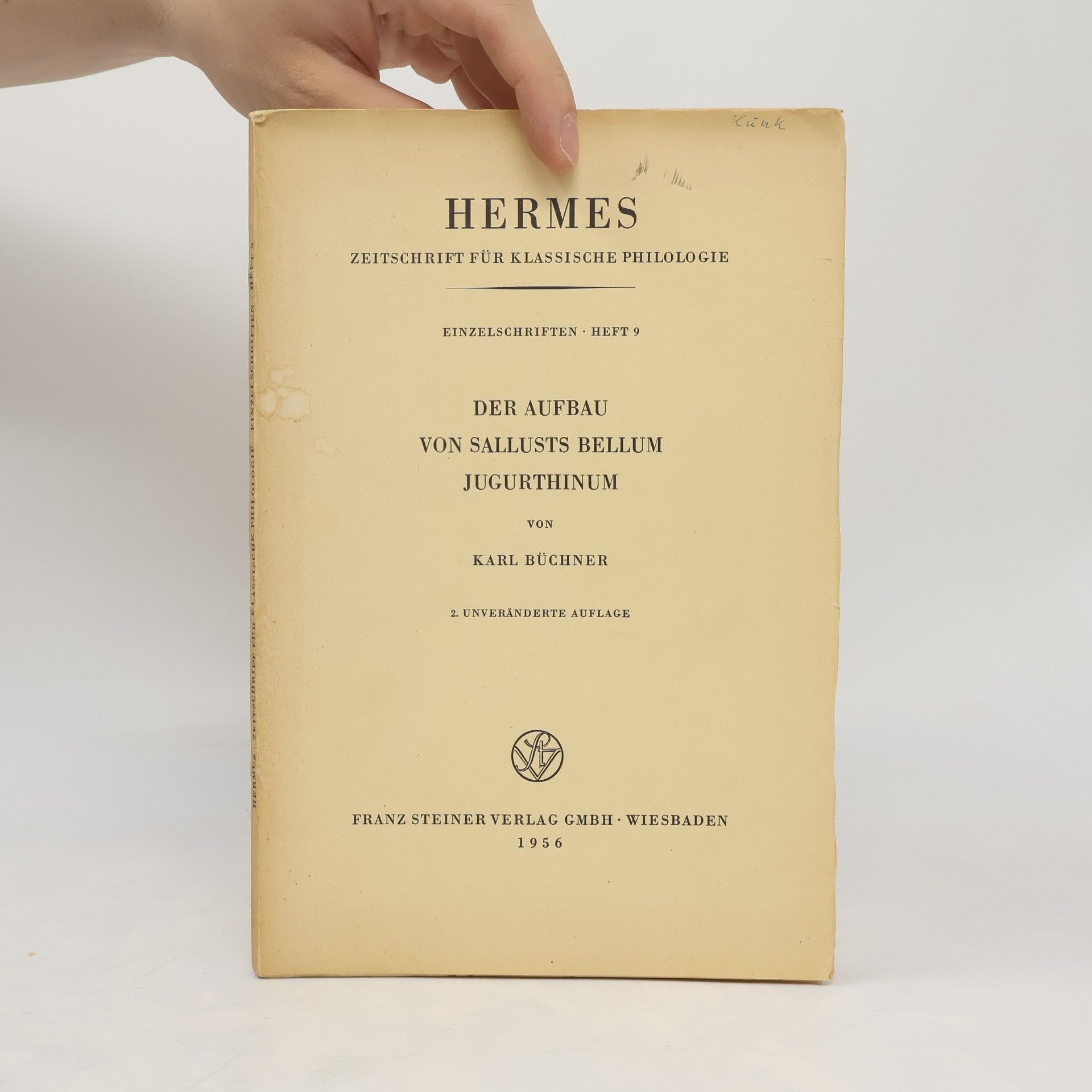 Karl Buchner Der Aufbau von Sallusts Bellum Jugurthinum