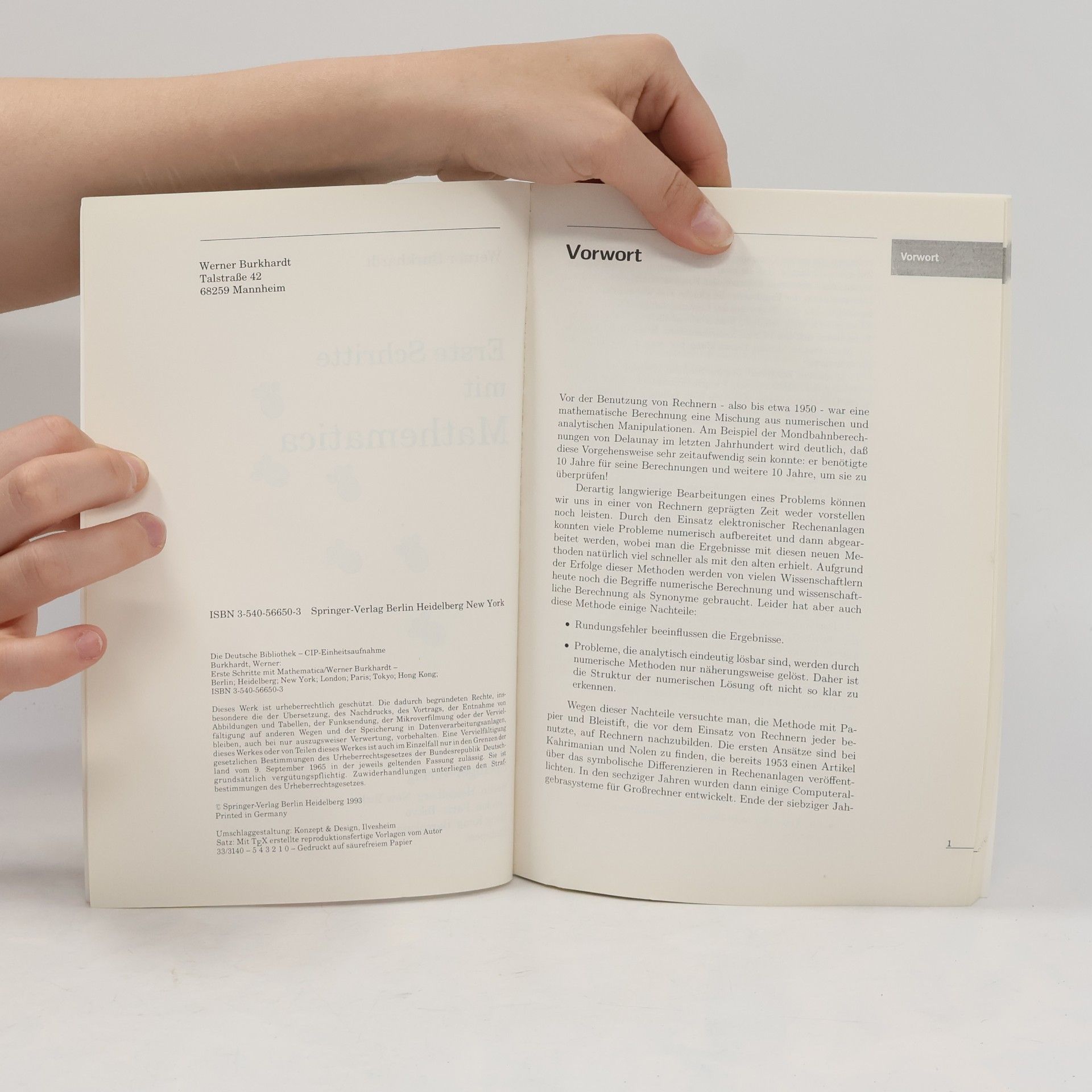 Werner Burkhardt Erste Schritte mit Mathematica