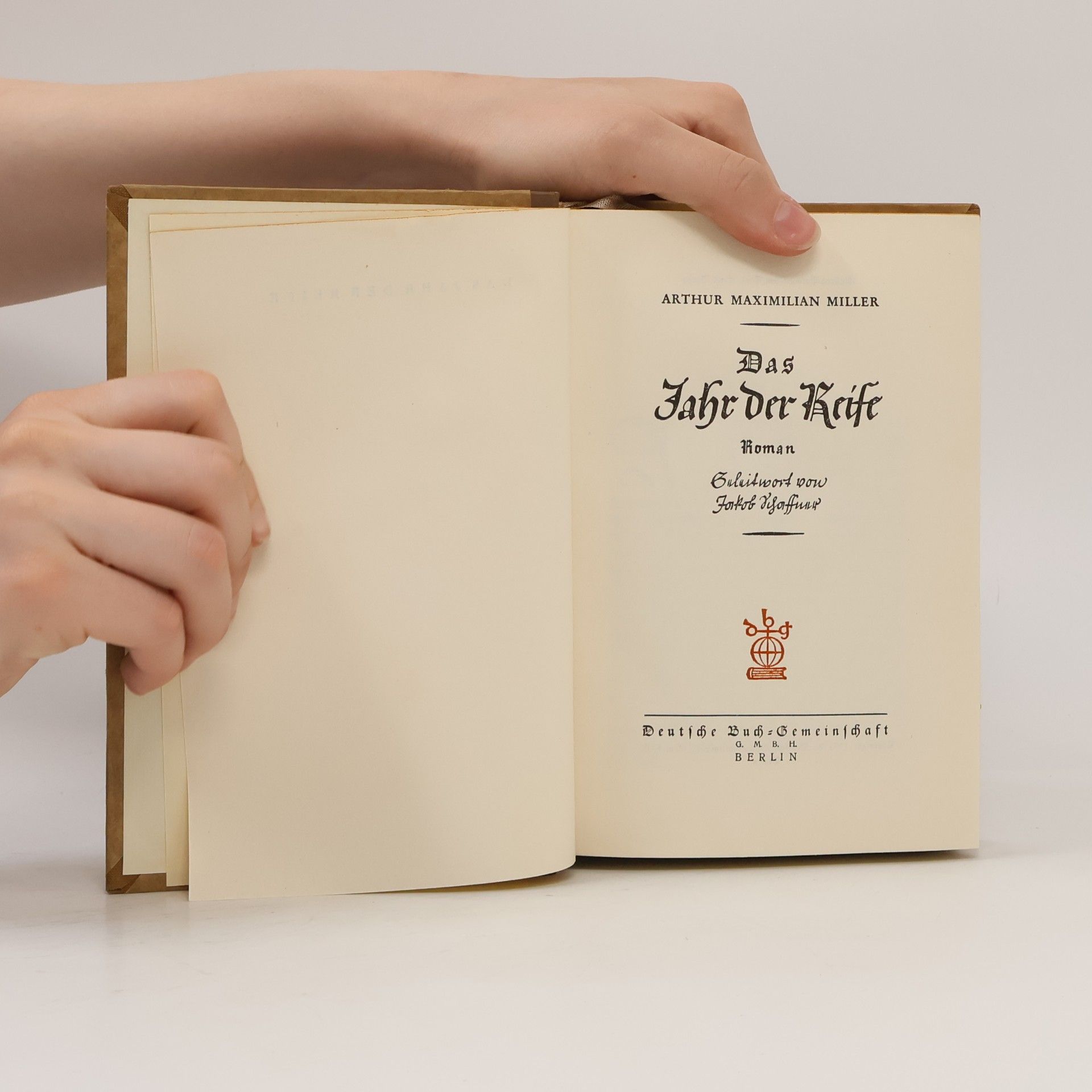 Arthur Maximilian Miller Deutschen Buch Gemeinschaft