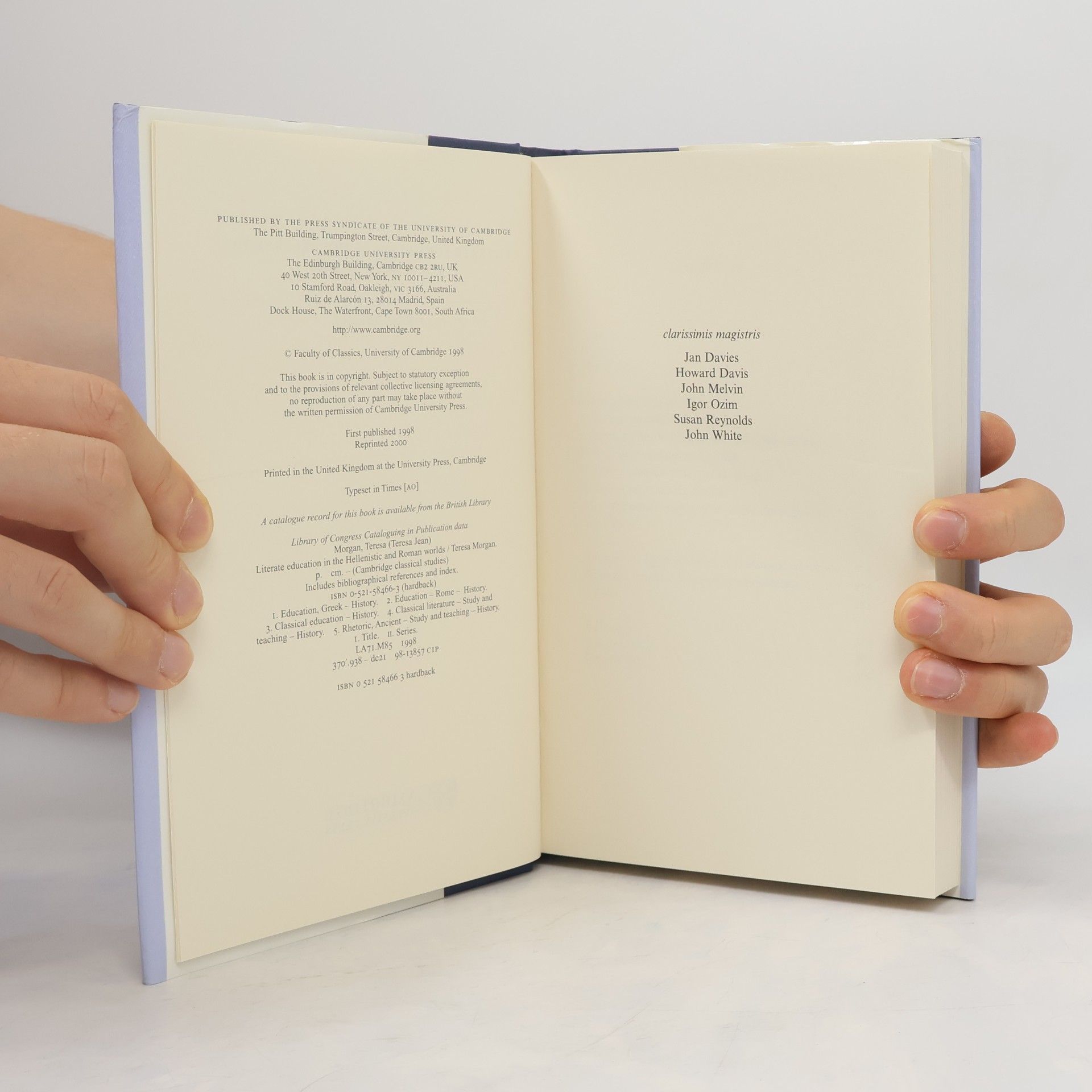 Teresa F. Morgan Literate Education in the Hellenistic and Roman Worlds