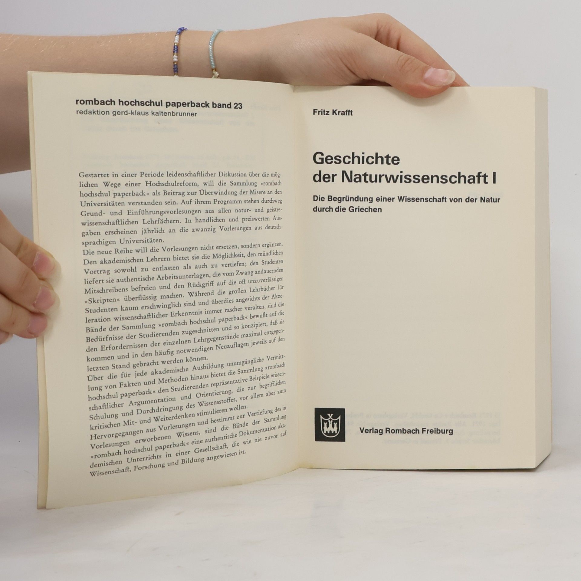 Fritz Krafft Geschichte der Naturwissenschaft I.