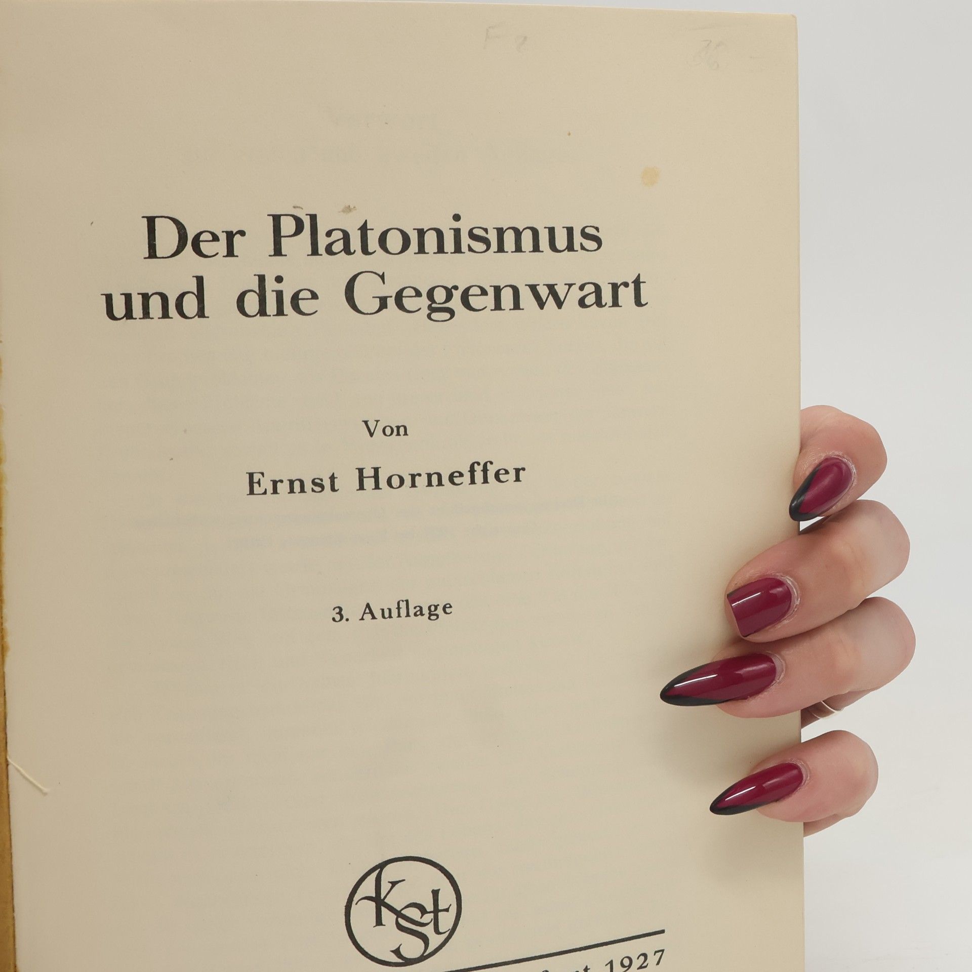 Ernst Horneffer Der Platonismus und die Gegenwart