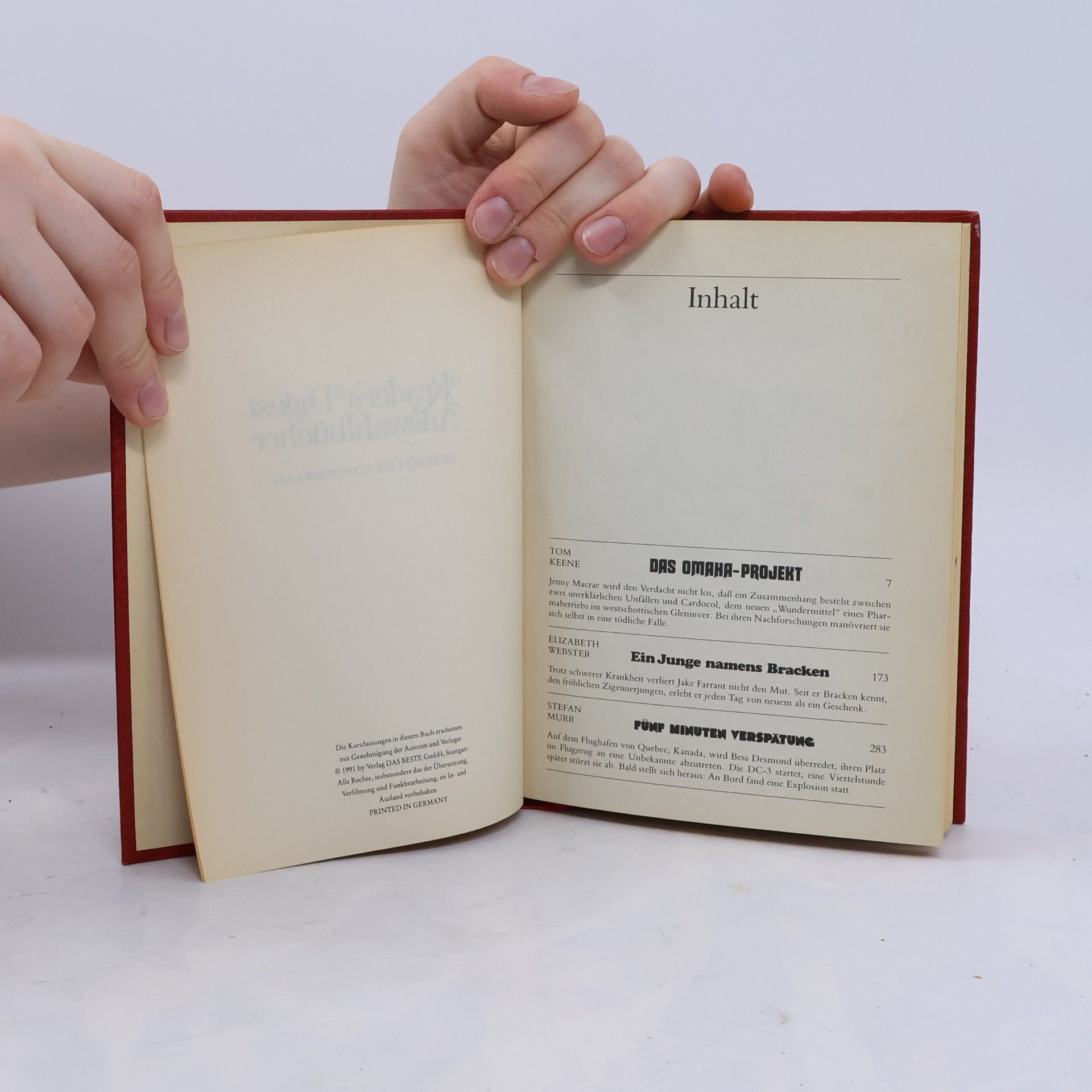 Tom Keene Reader's Digest Auswahlbücher: Das Omaha-Projekt. Ein Junge namens Bracken. Fünf Minuten Verspätung