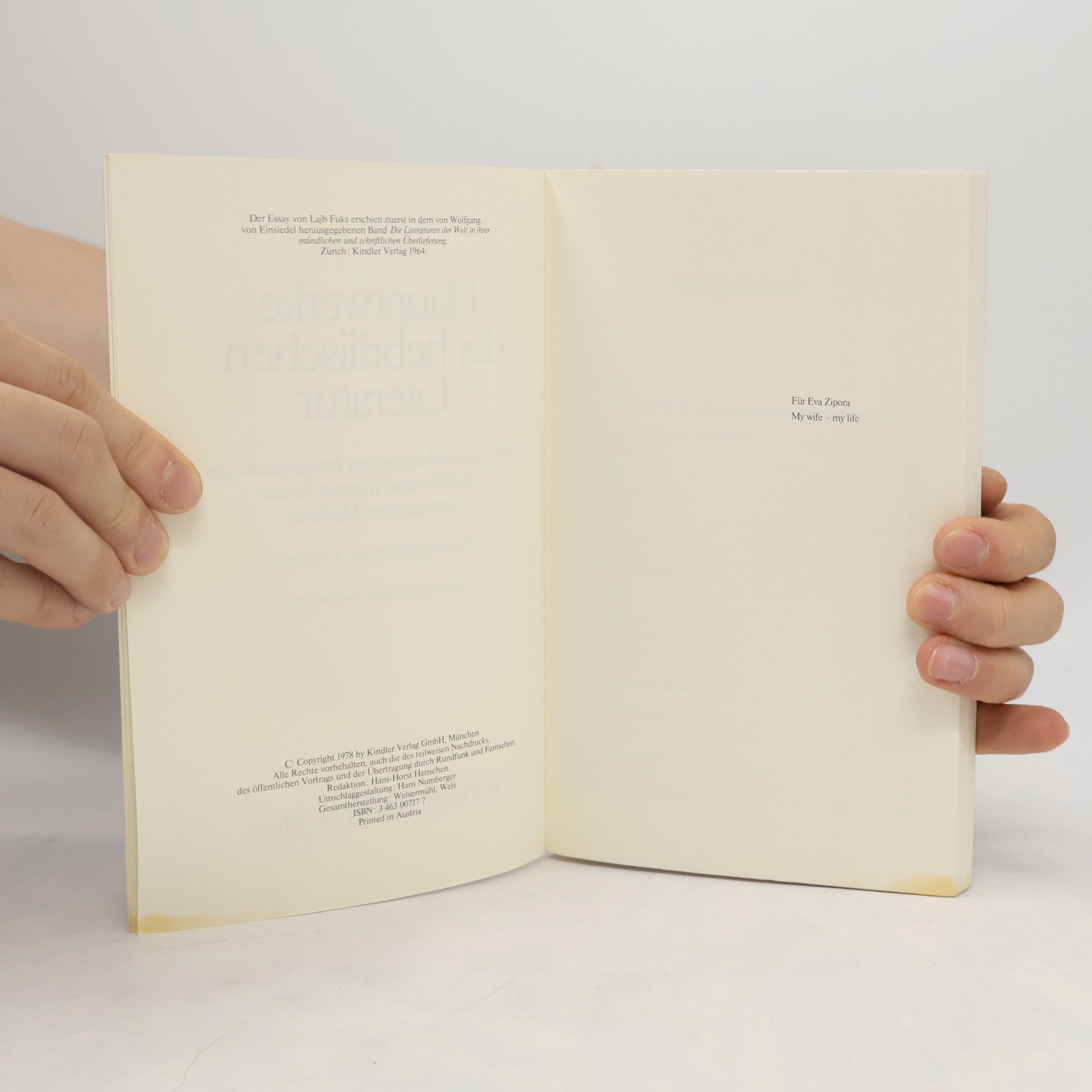 Leo Prijs Hauptwerke der hebräischen Literatur