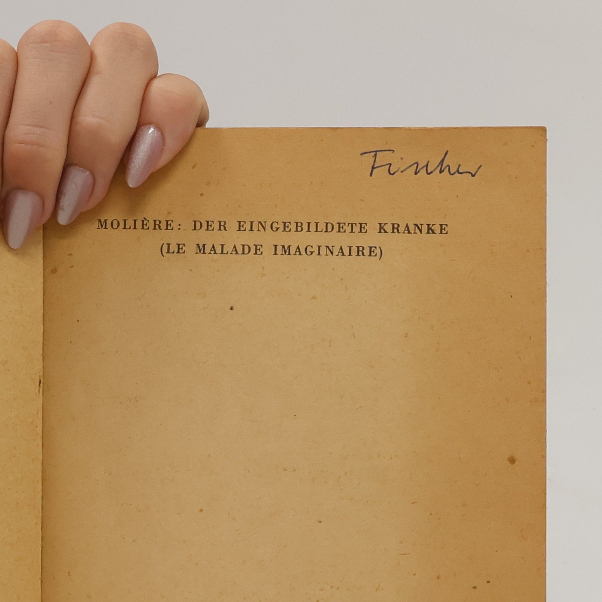 Molière Der Eingebildete Kranke