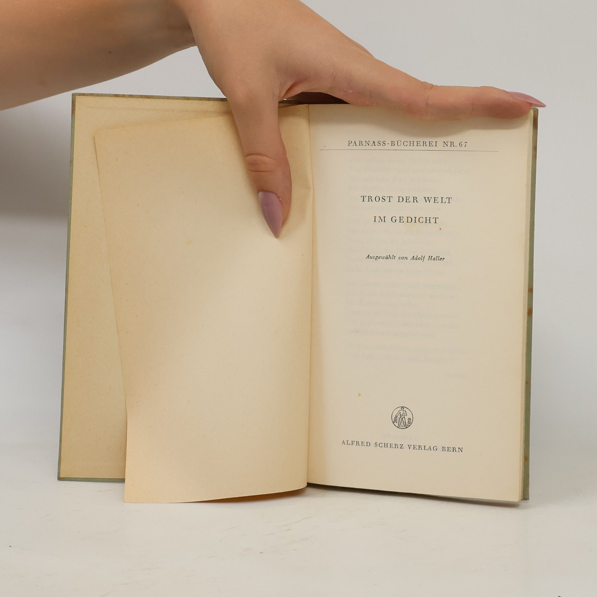 Adolf Haller Trost der welt im Gedicht
