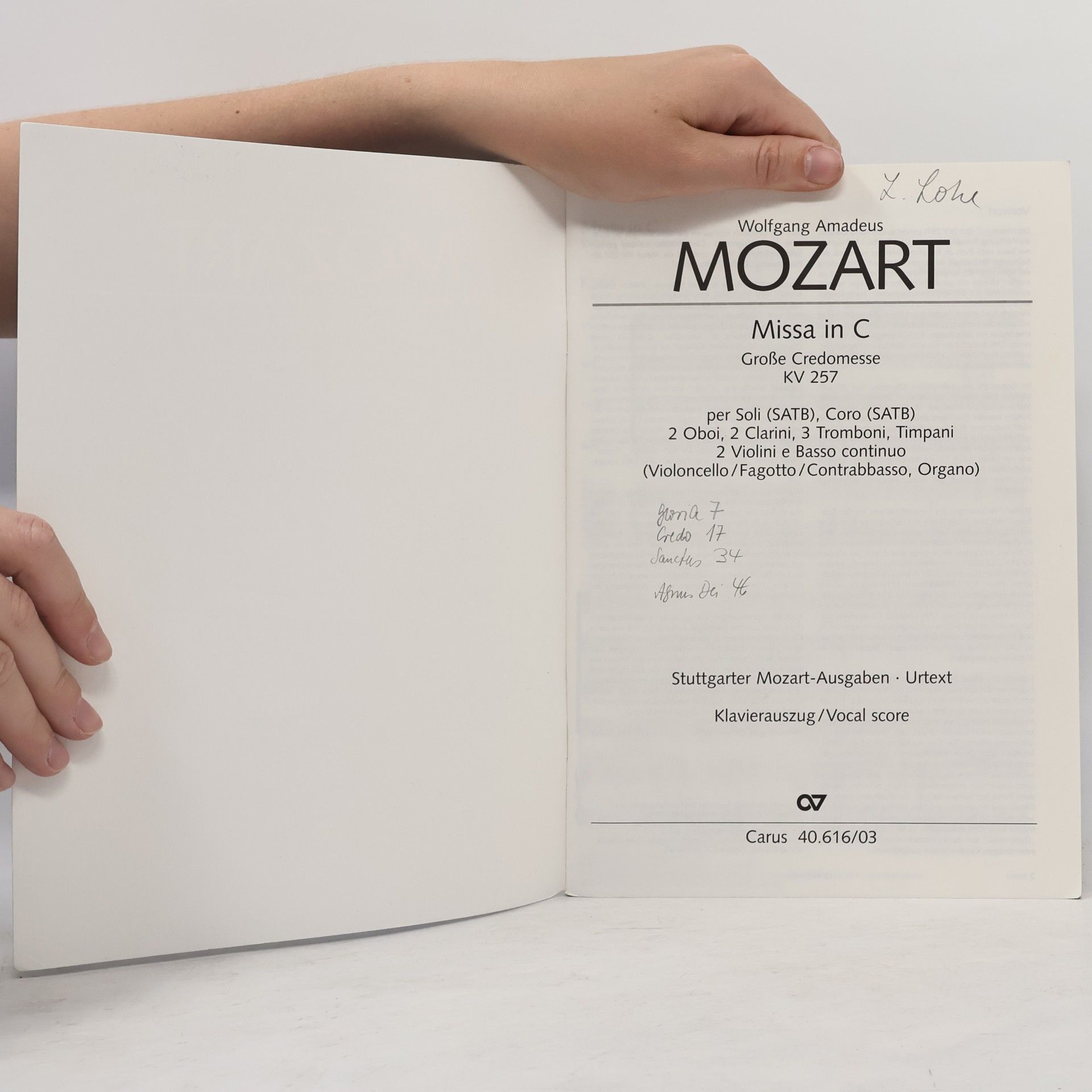Wolfgang Amadeus Mozart Missa in C (Klavierauszug): Große Credomesse KV 257, 1775-1777
