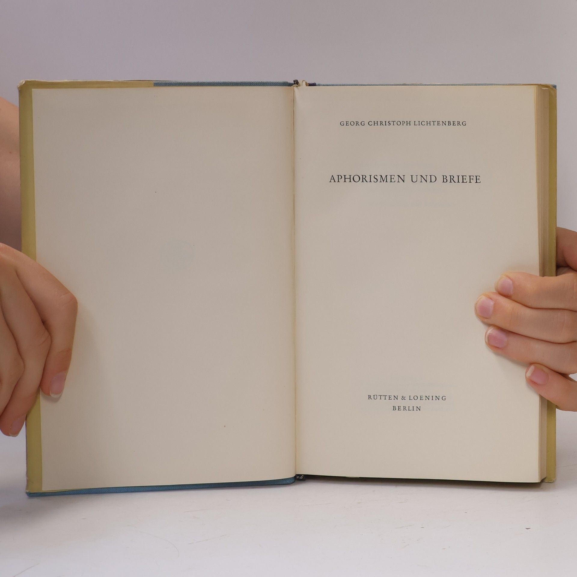 Georg Christoph Lichtenberg Aphorismen und briefe