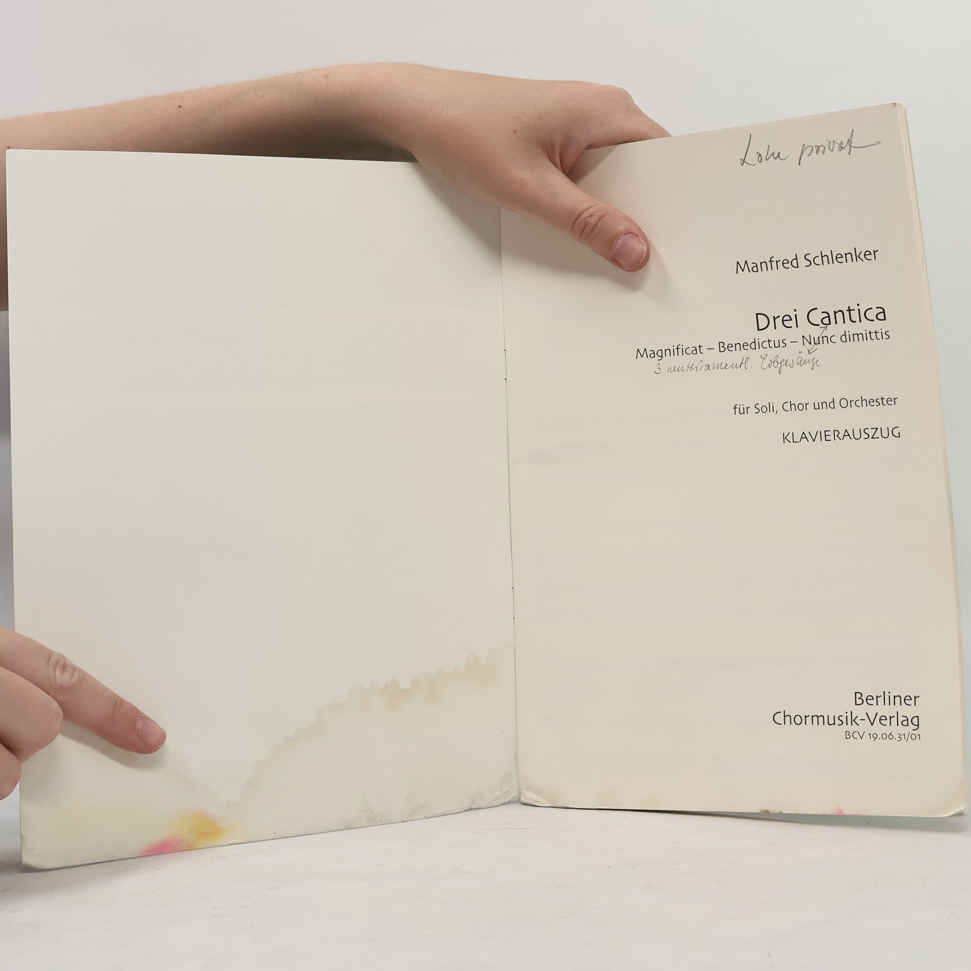 Manfred Schlenker Drei Cantica