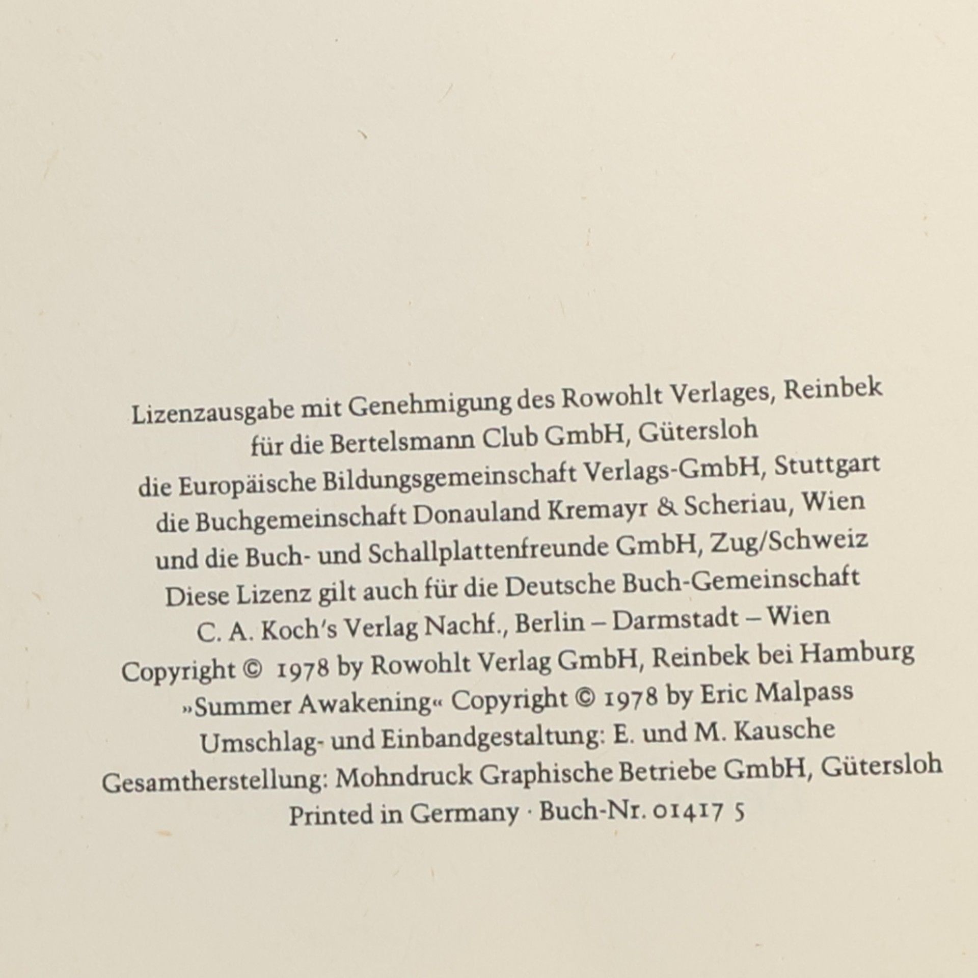 Eric Malpass Schöne Zeit der jungen Liebe
