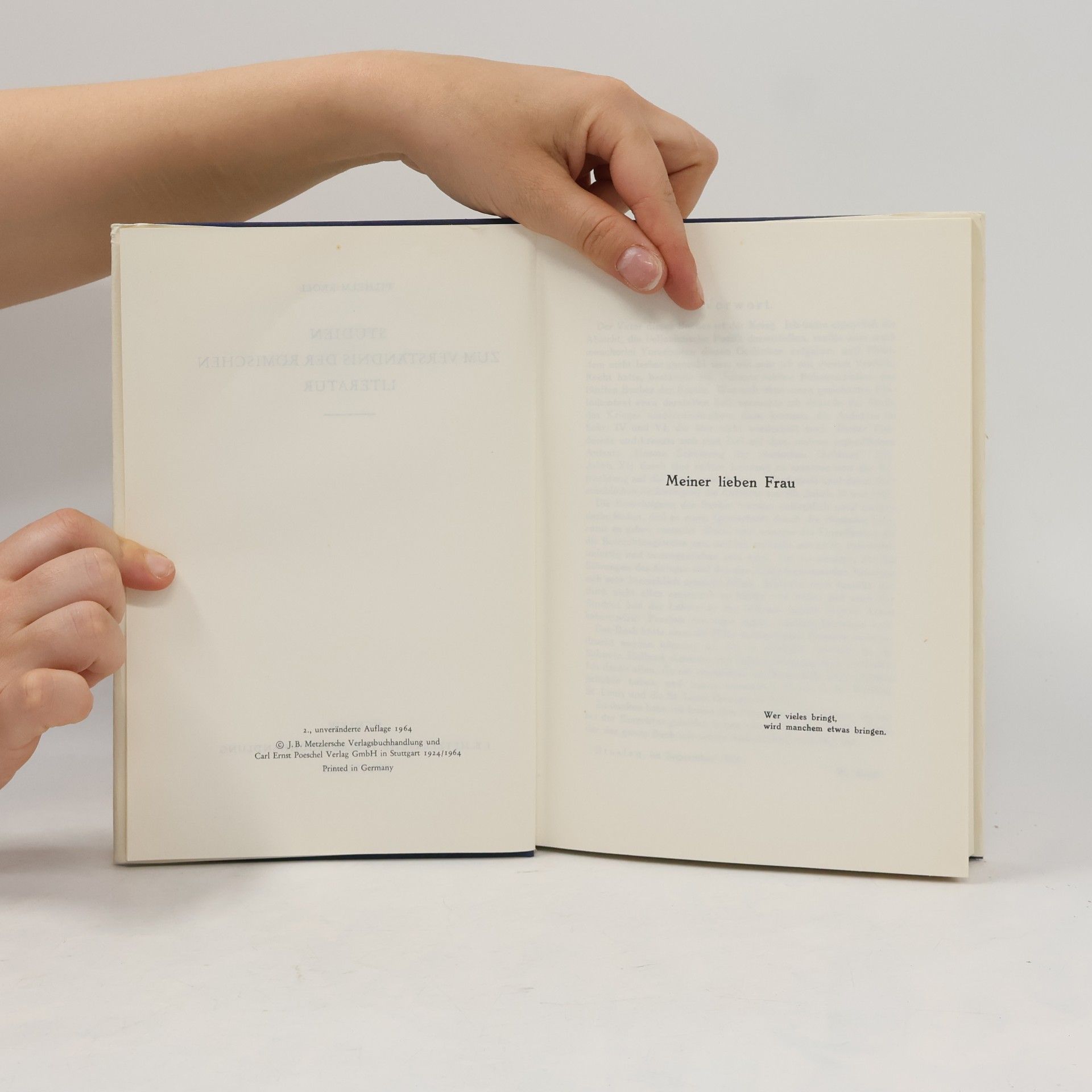 Wilhelm Kroll Studien zum Verständnis der römischen Literatur