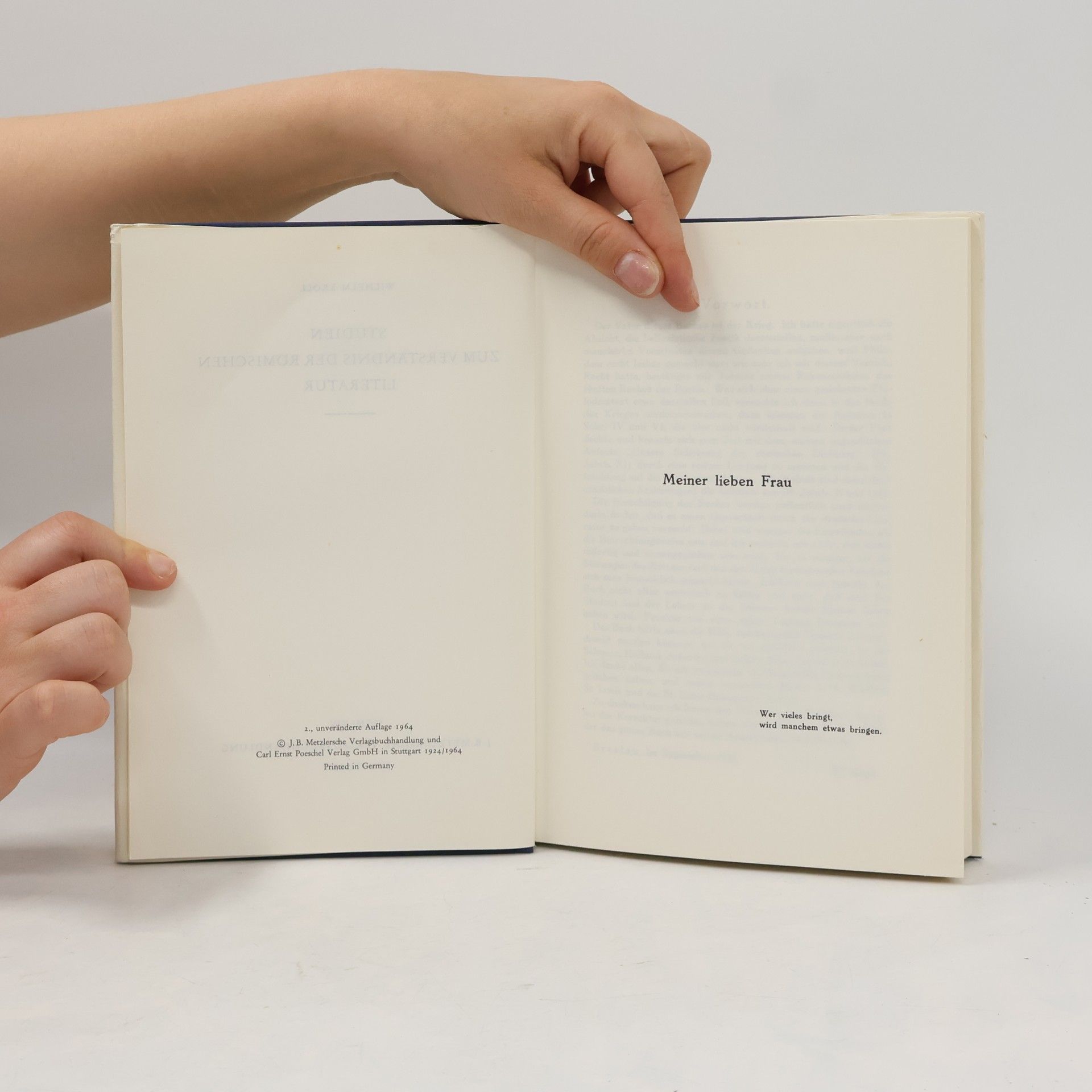 Wilhelm Kroll Studien zum Verständnis der römischen Literatur