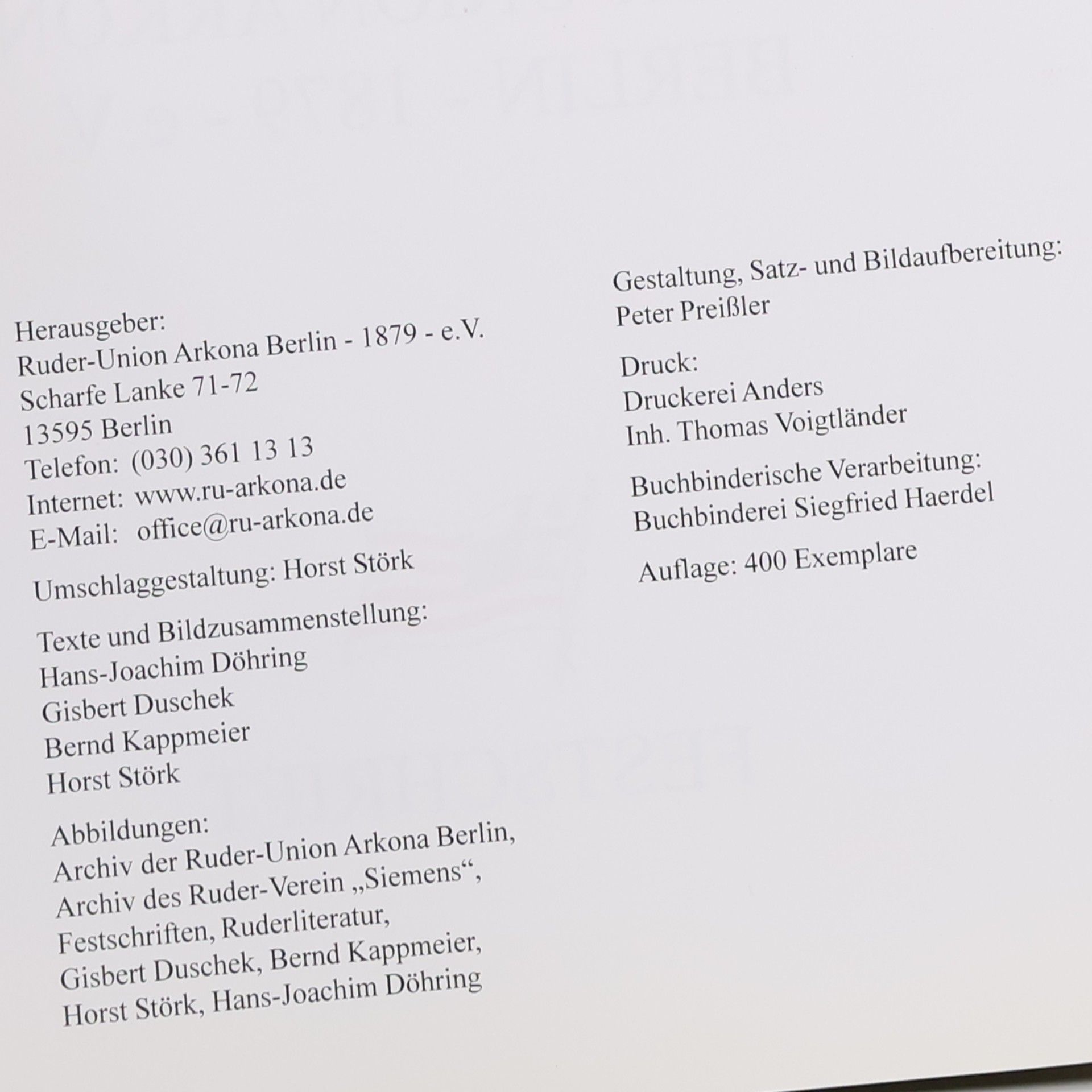 Auteurscollectief 125 Jahre Ruder-Union Arkona Berlin 1879
