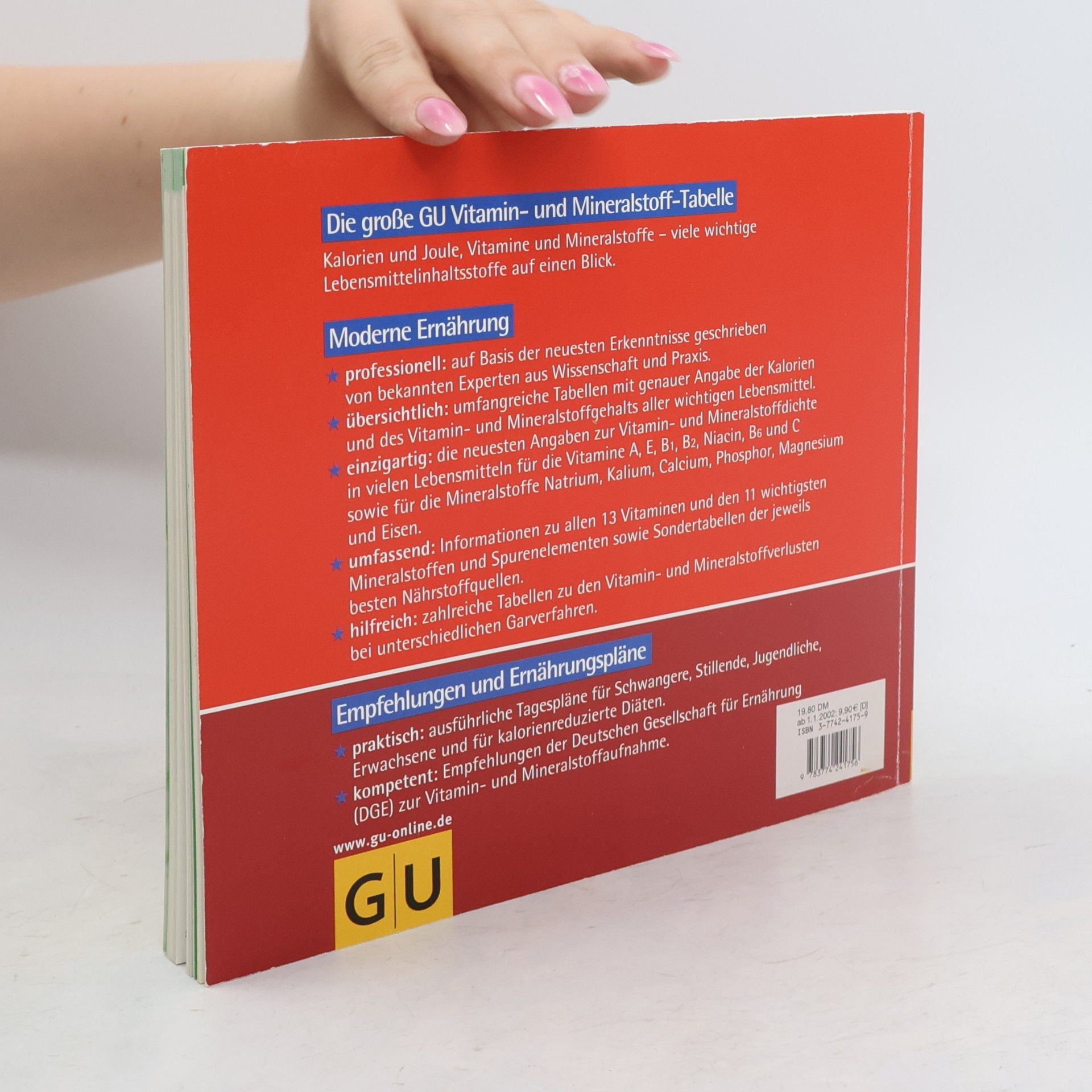 Ibrahim Elmadfa Die große GU-Vitamin- und Mineralstoff-Tabelle