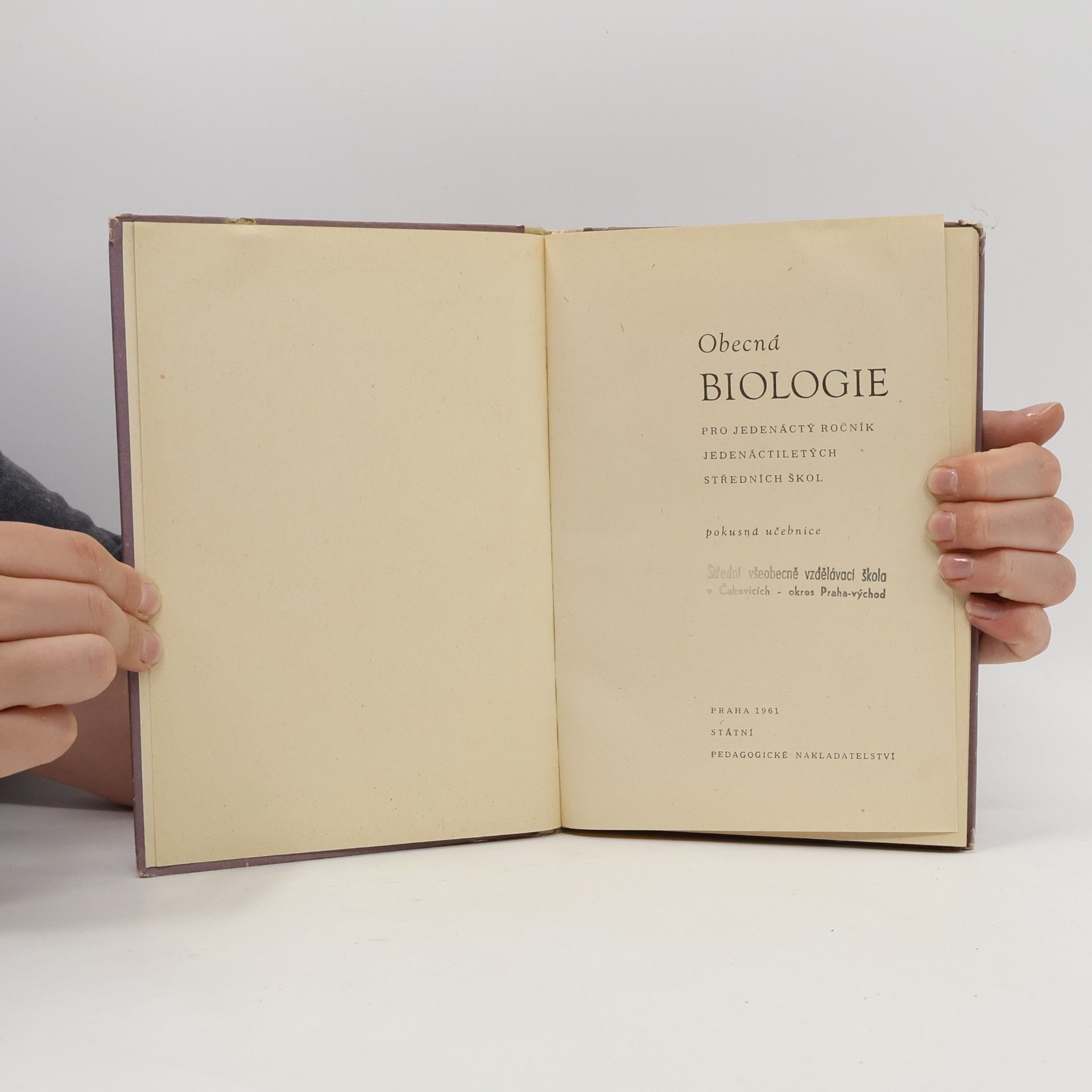 Collectif d'auteurs Obecná biologie pro jedenáctý ročník jedenáctiletých středních škol