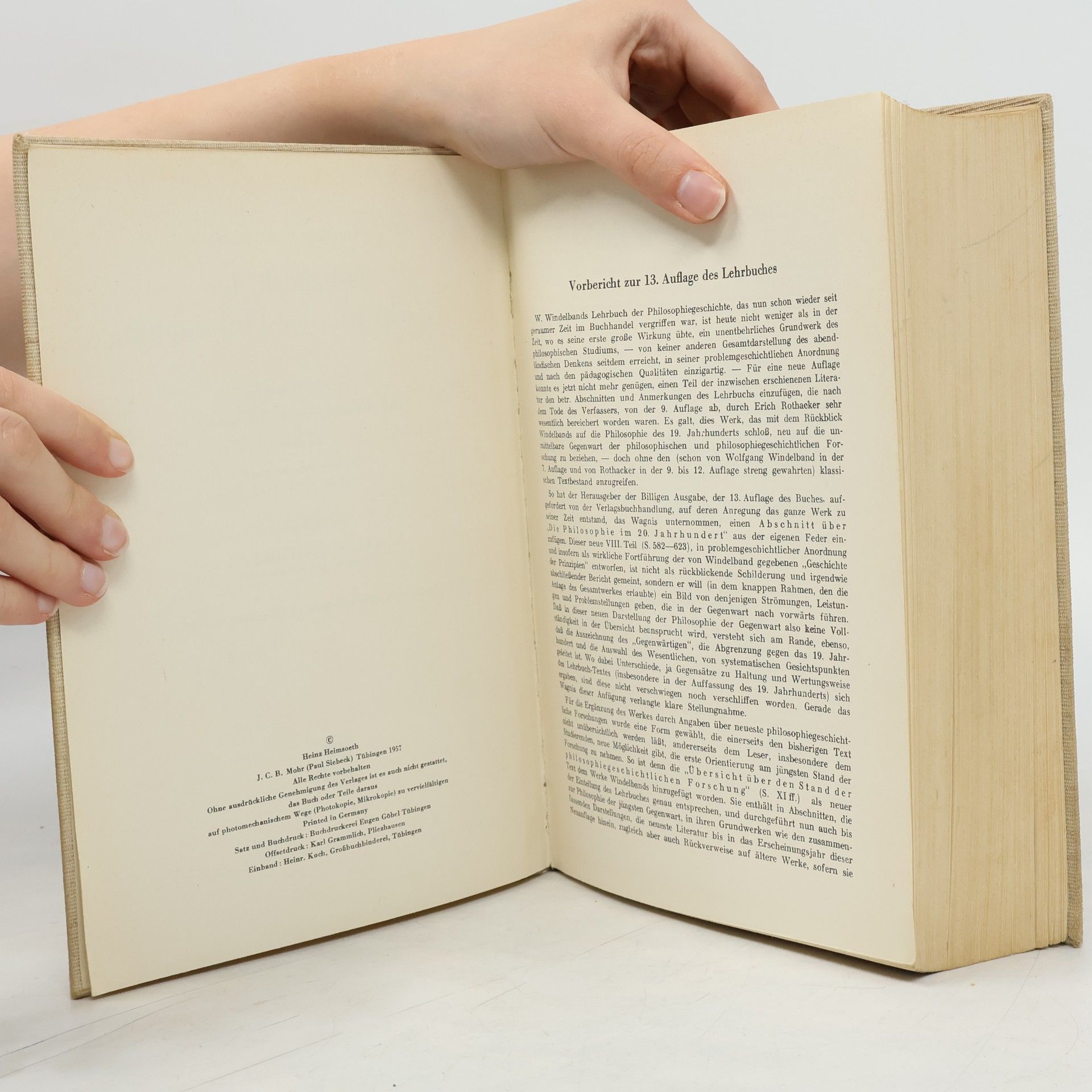 Heinz Heimsoeth Lehrbuch der Geschichte der Philosophie