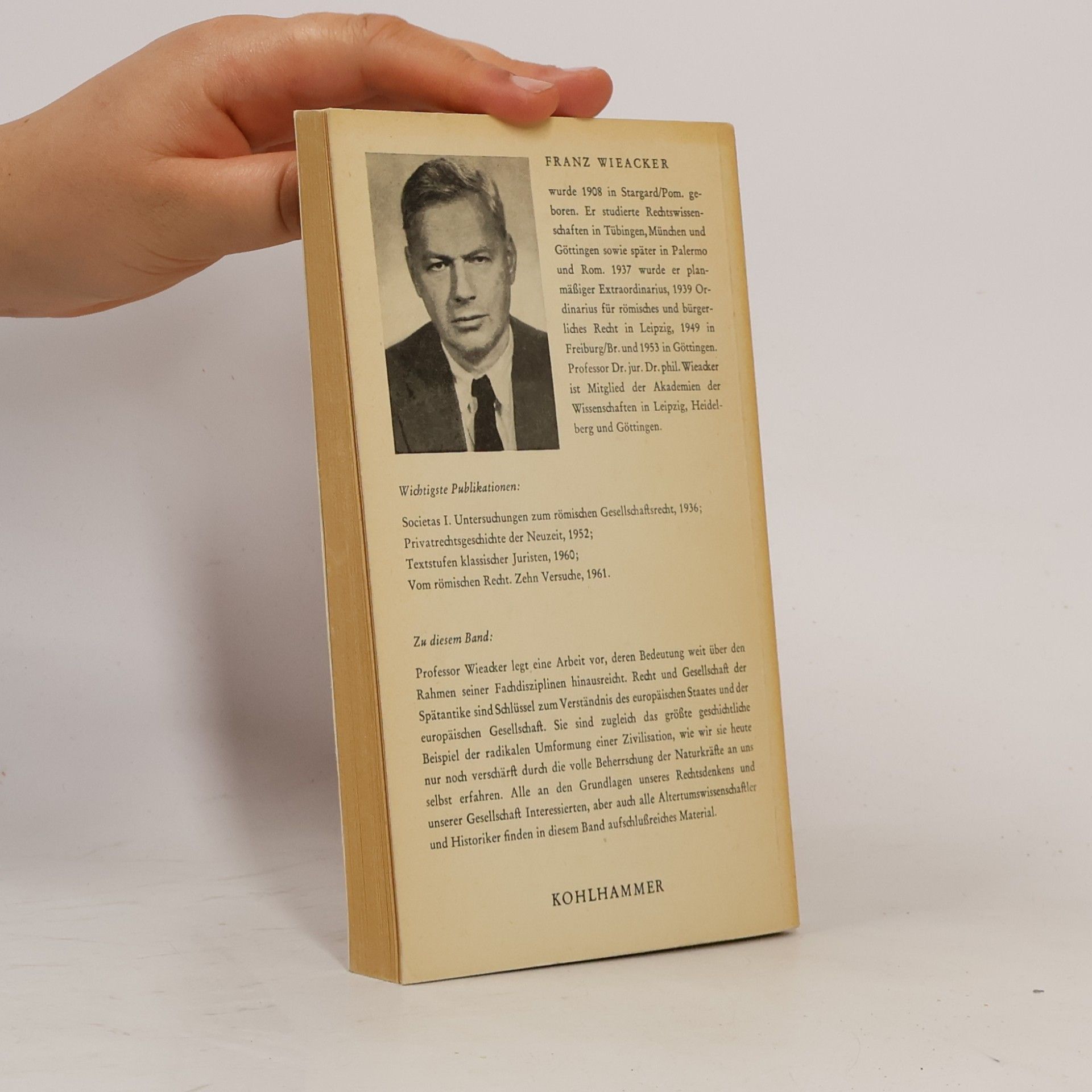 Franz Wieacker Recht und Gesellschaft in der Spätantike