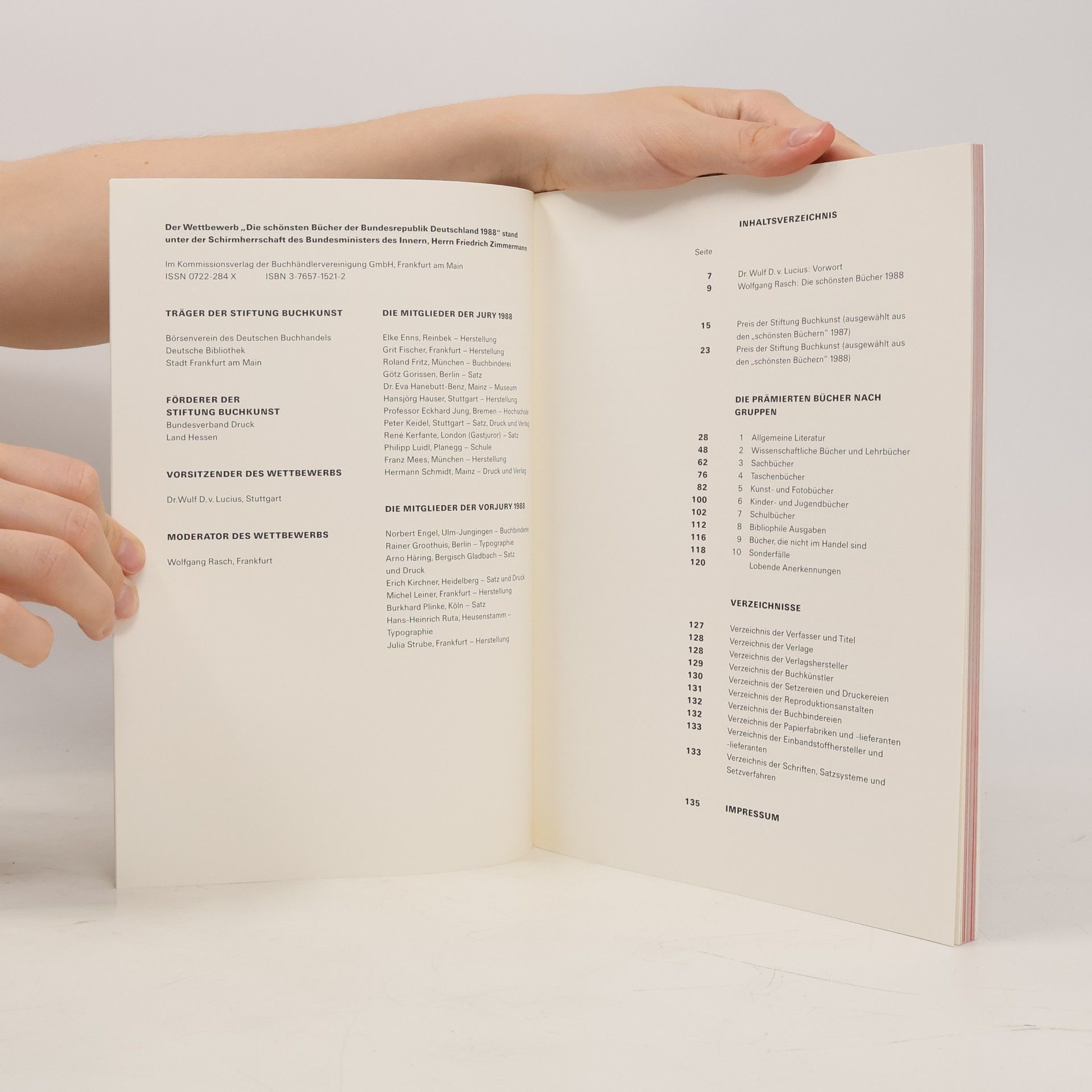 Wolfgang Rasch Die schönsten Bücher der Bundesrepublik Deutschland 1988
