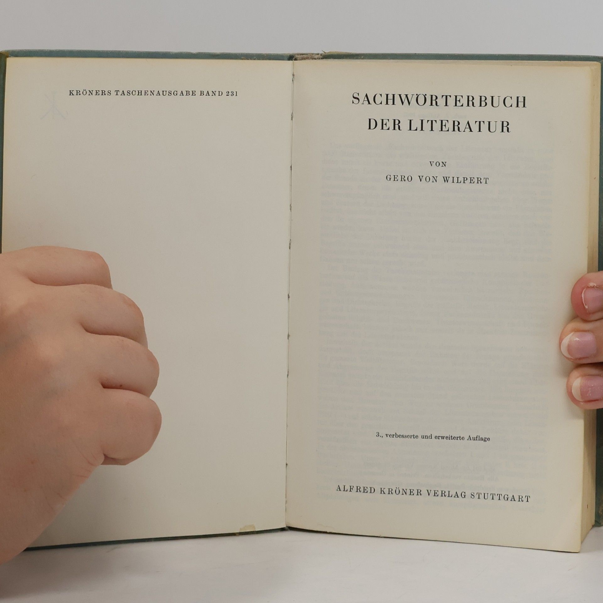 Gero von Wilpert Sach Wörterbuch der Literatur