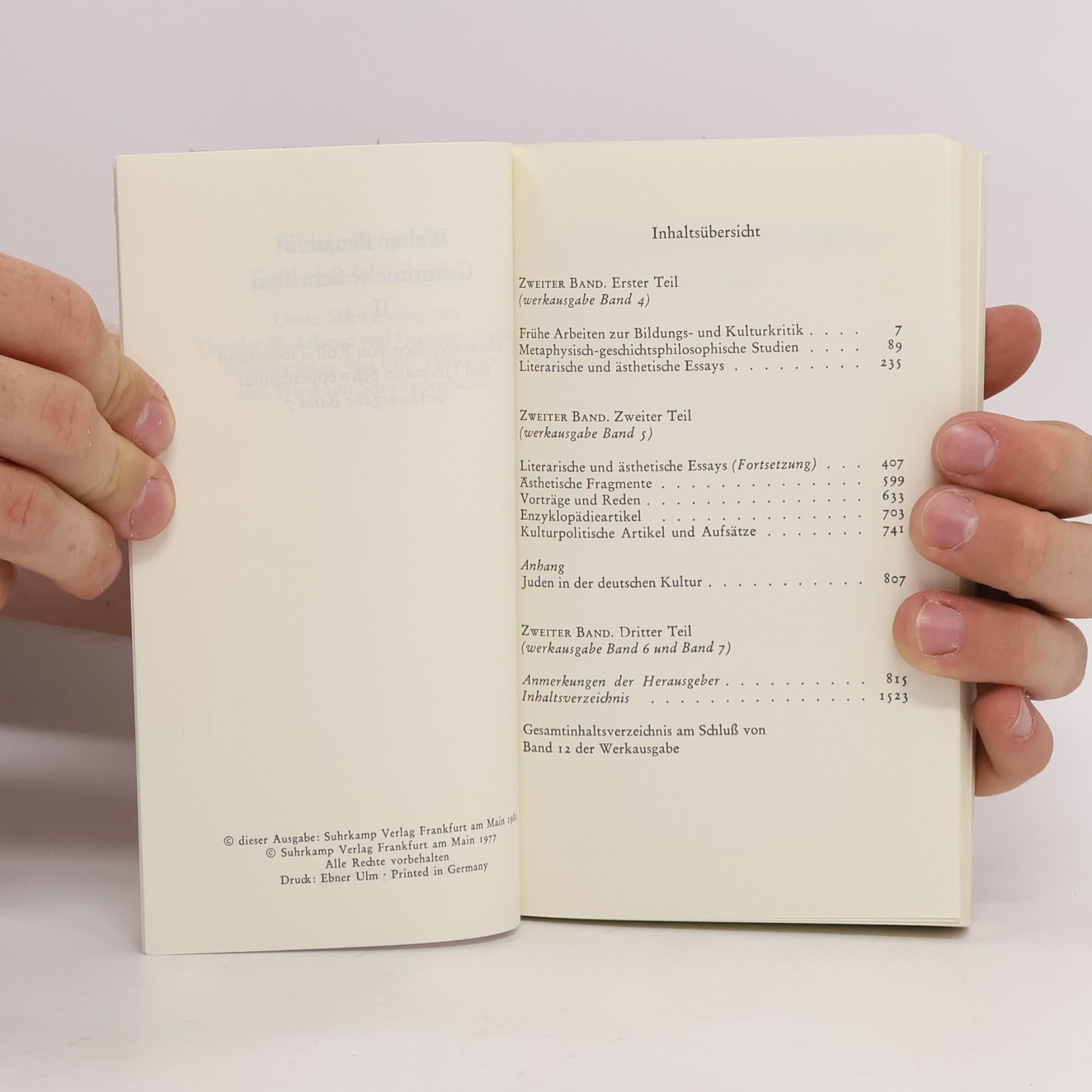 Walter Benjamin Gesammelte Schriften II.-3