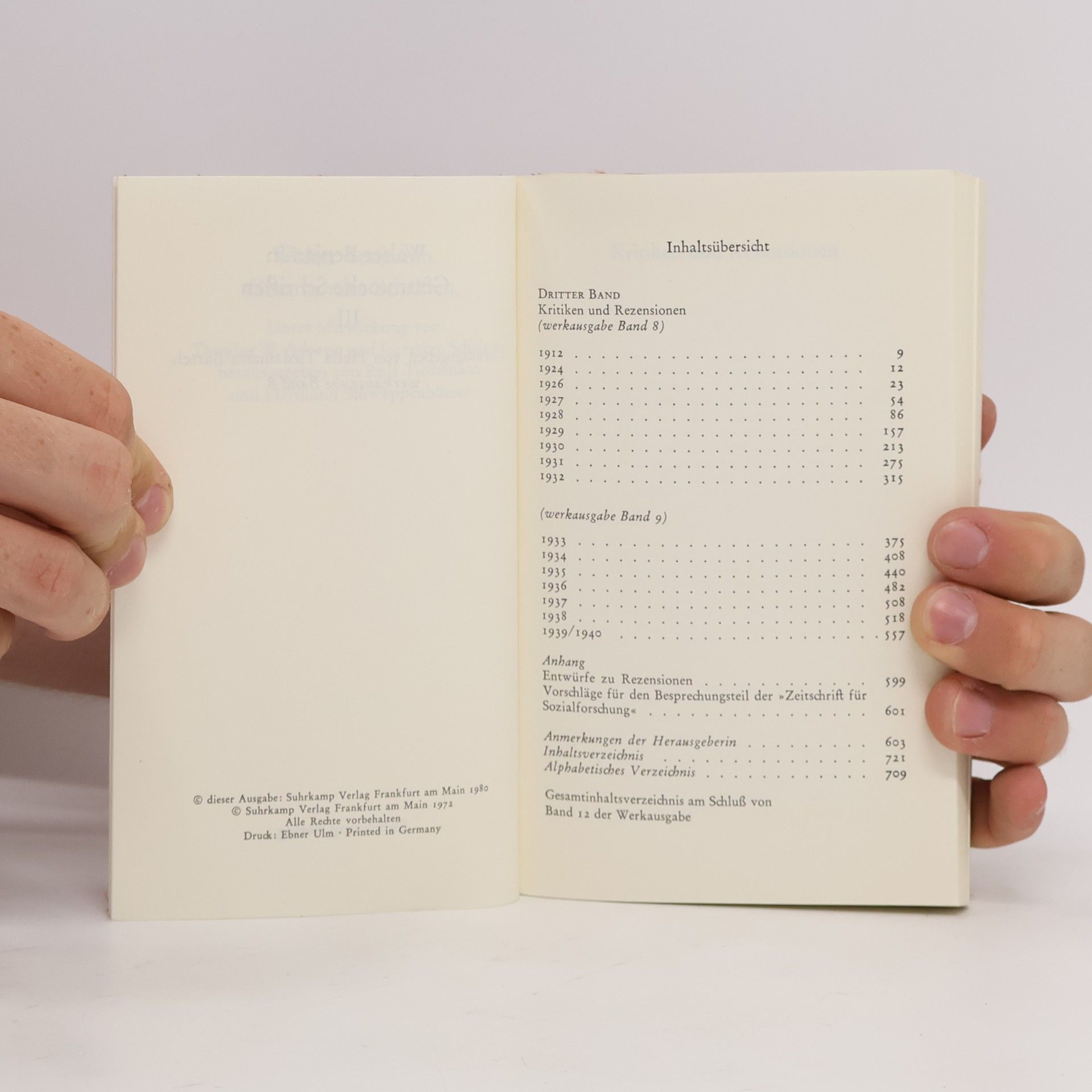 Walter Benjamin Gesammelte Schriften. Band III