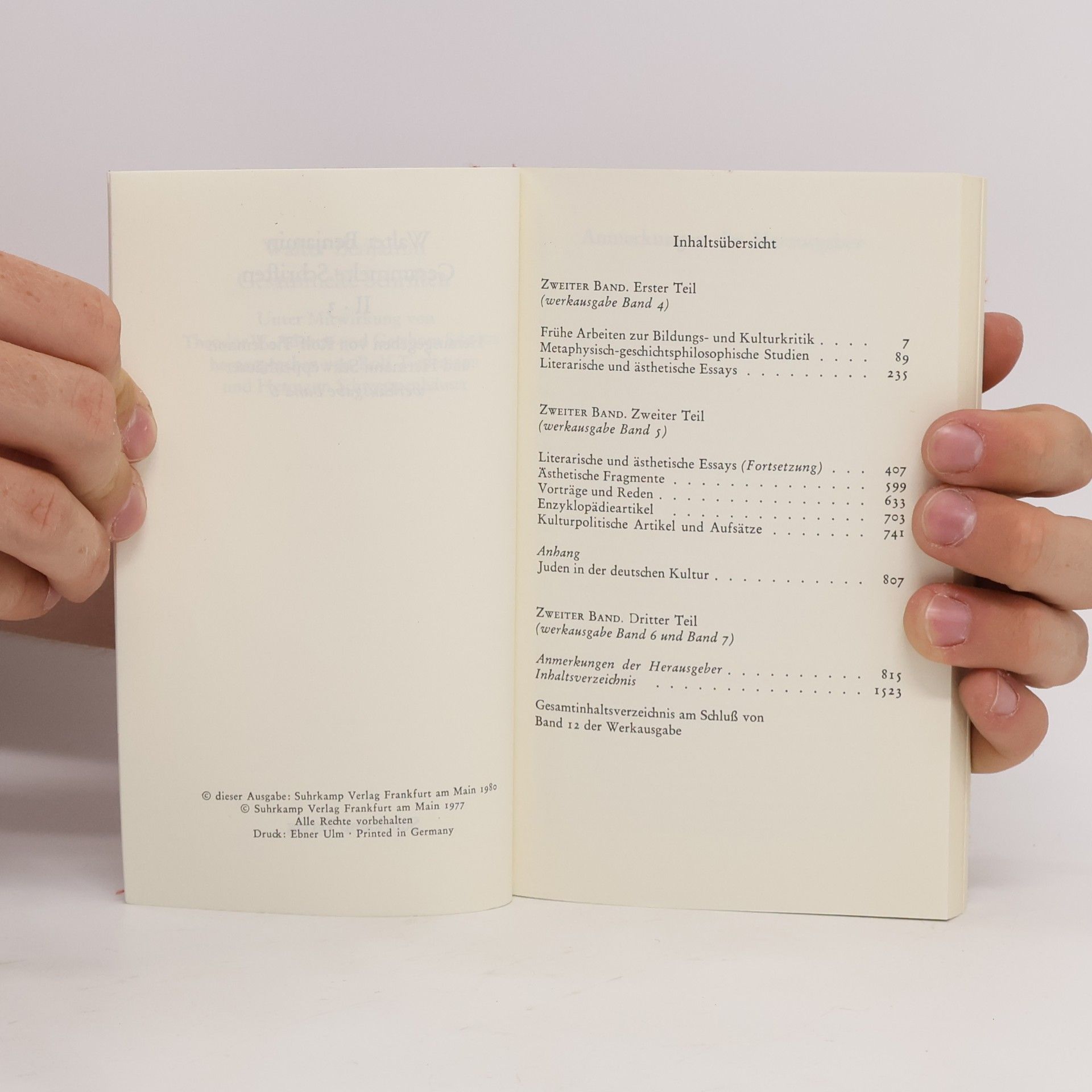 Walter Benjamin Gesammelte Schriften II.-3