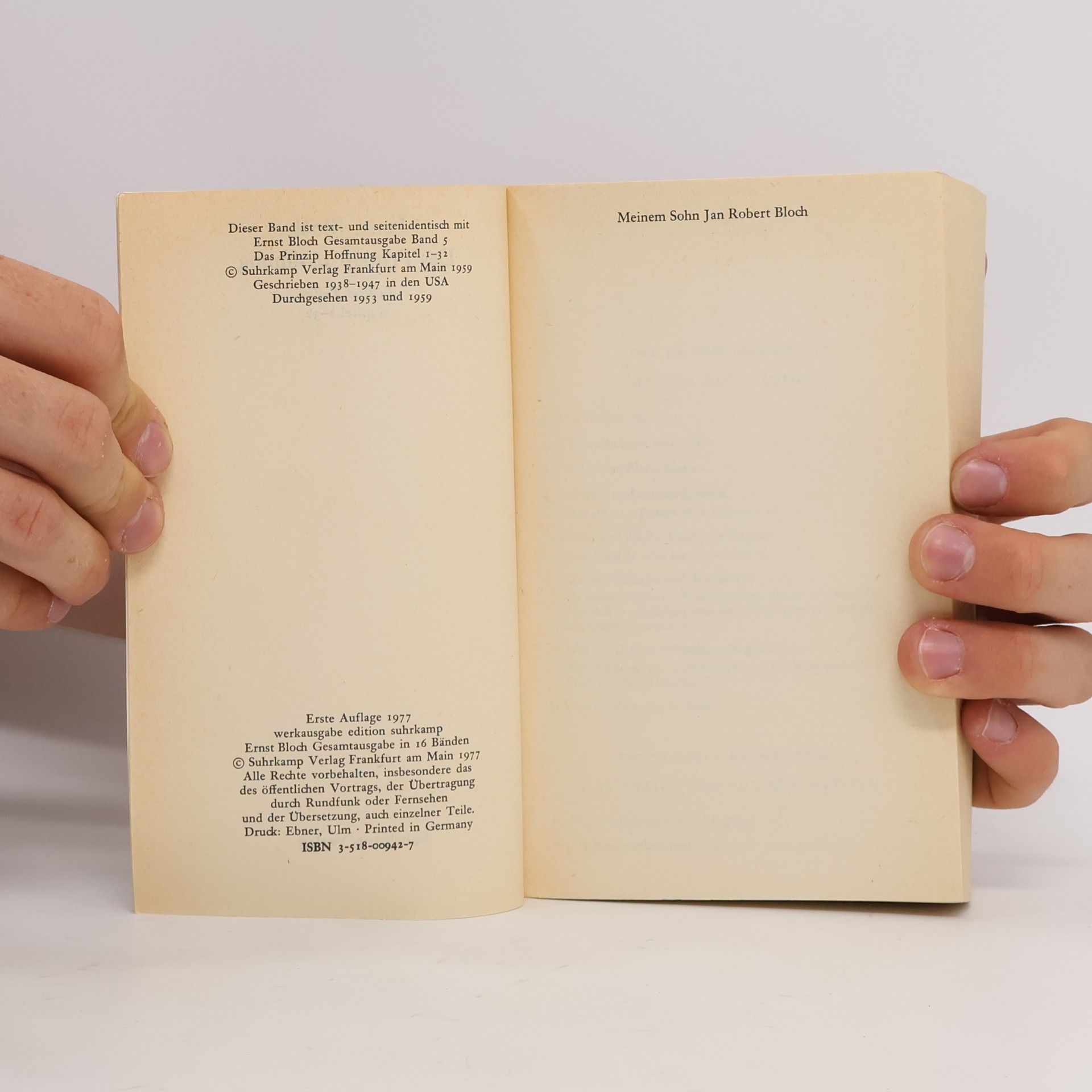 Ernst Bloch Gesamtausgabe 5. Das Prinzip Hoffnung 1-32