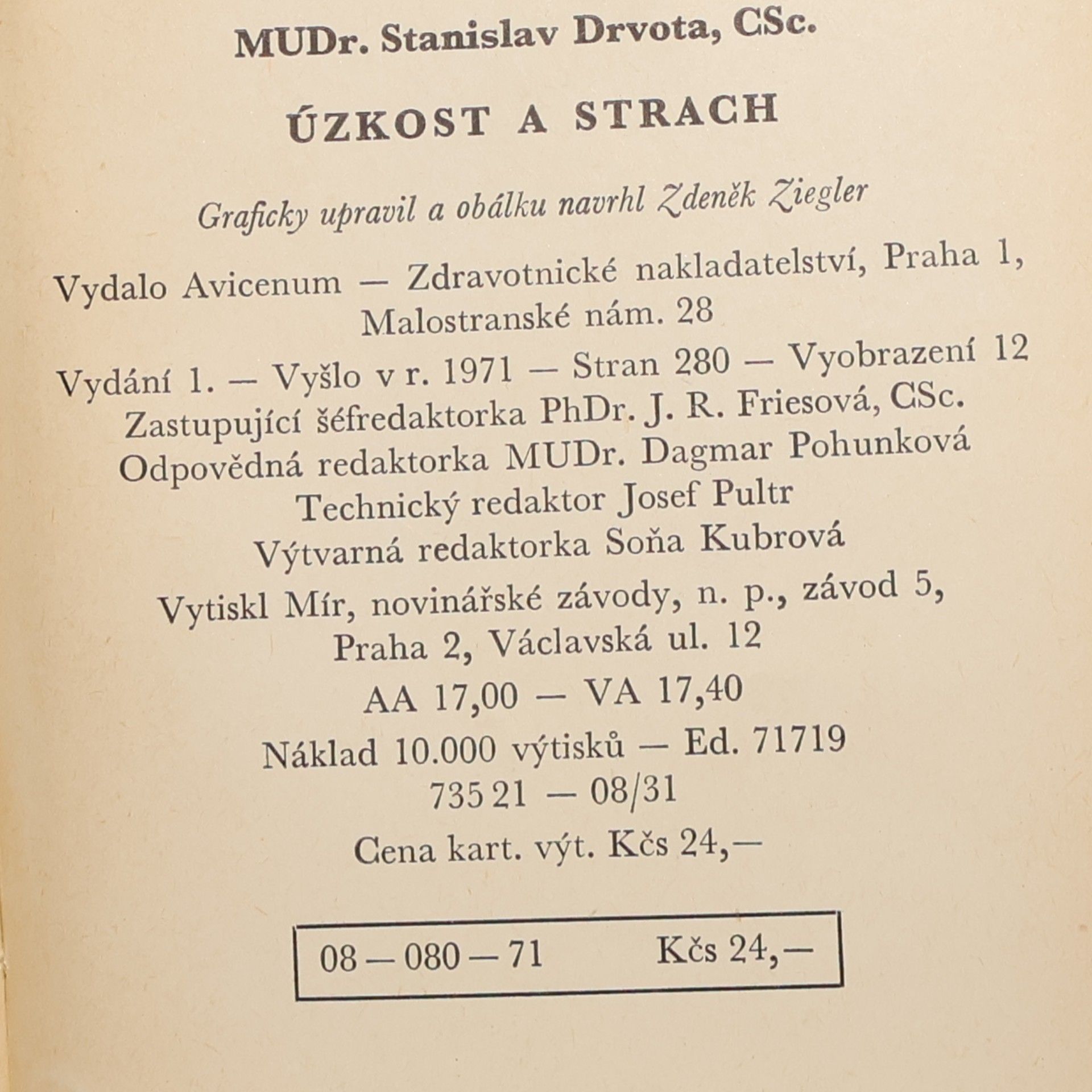 Stanislav Drvota Úzkost a strach