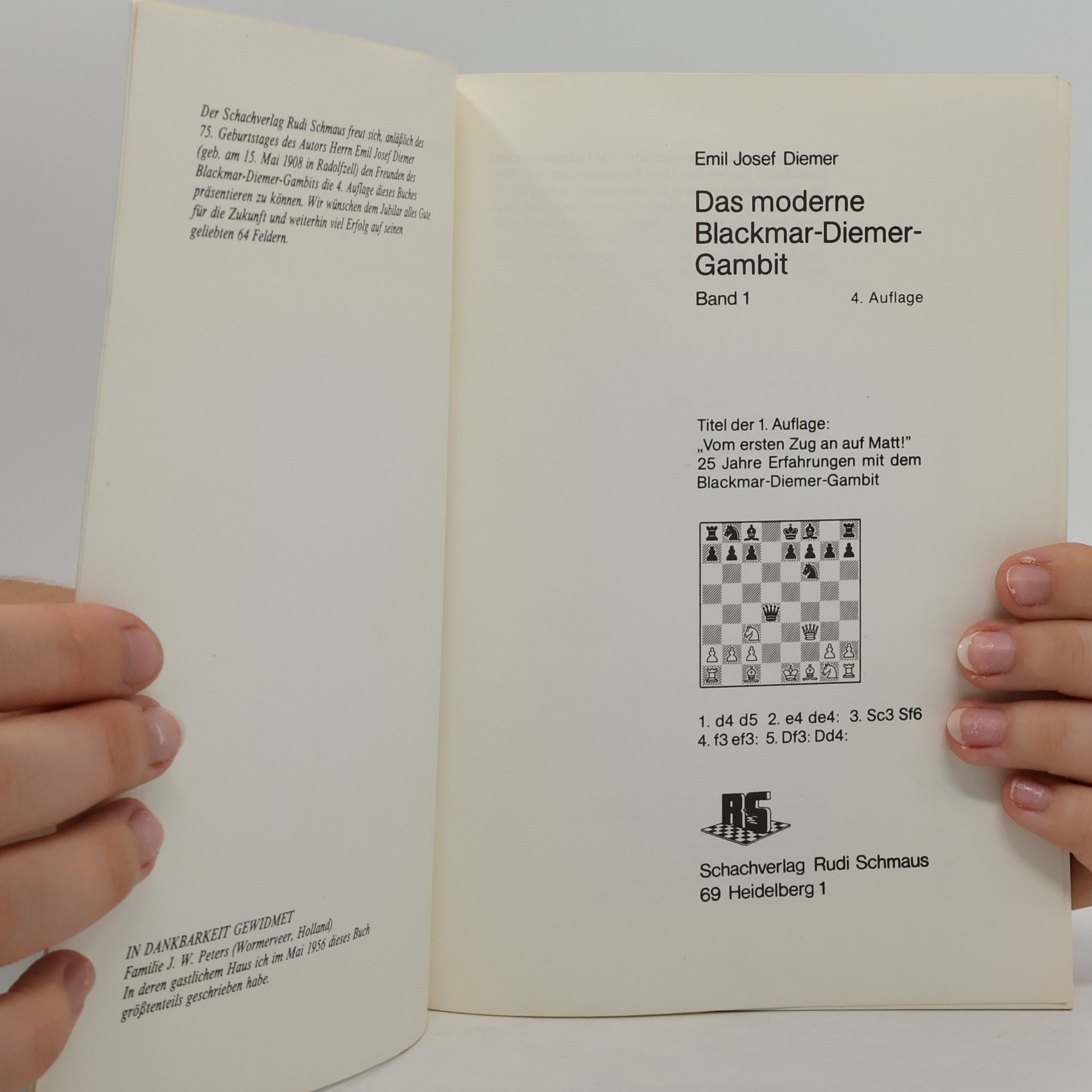 Emil Josef Diemer Das moderne Blackmar-Diemer Gambit. Band 1