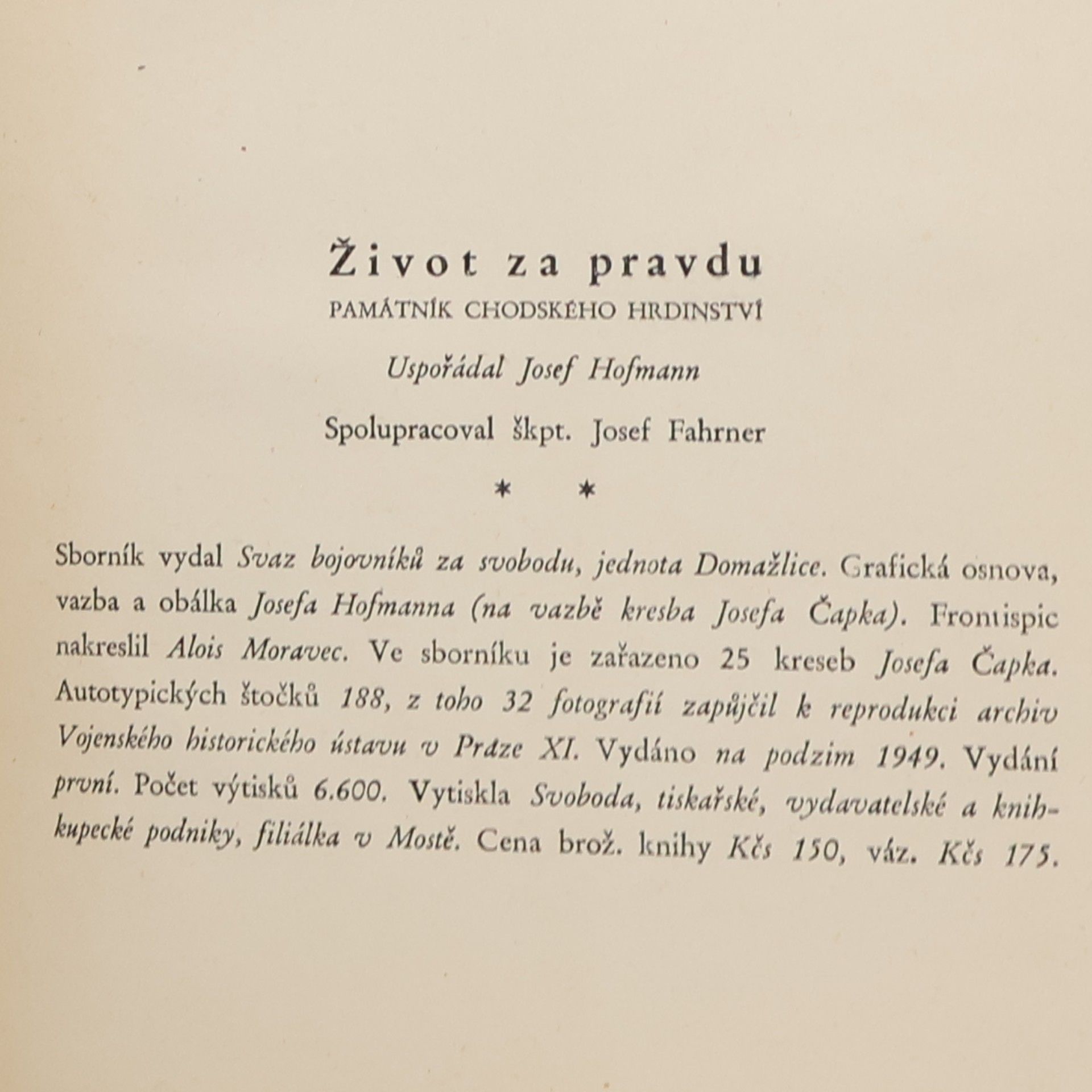 Josef Hofmann Život za pravdu