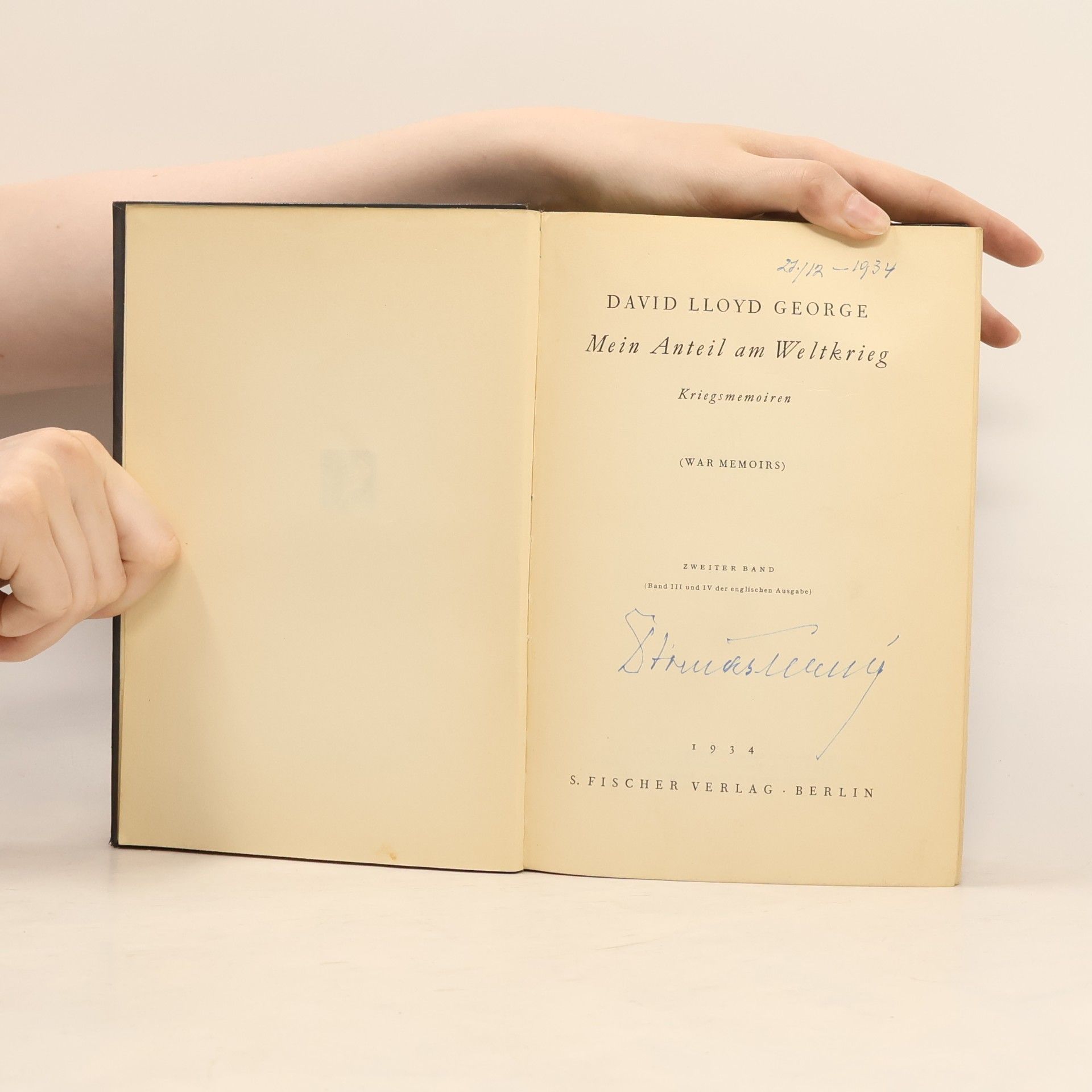 David Lloyd George Mein Anteil am Weltkriege