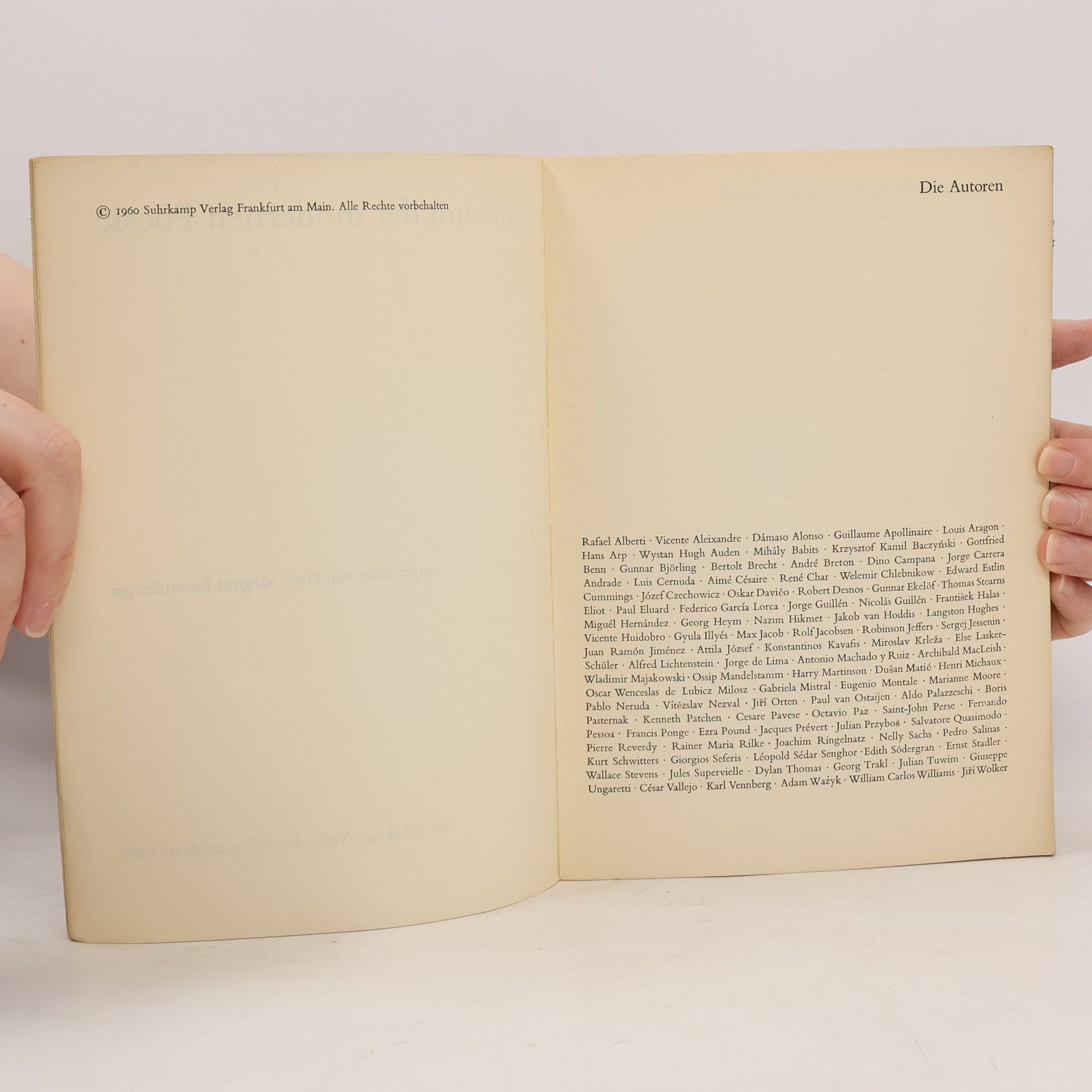 Hans Magnus Enzensberger Museum der modernen Poesie