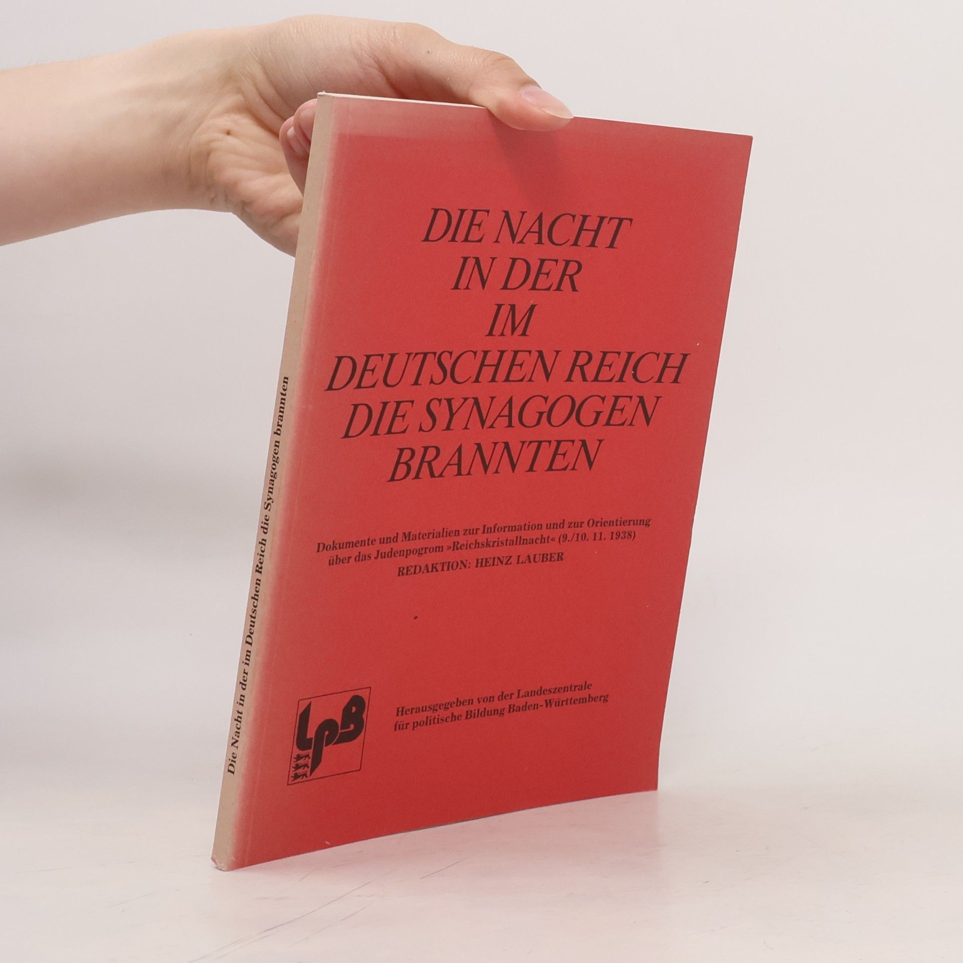 Heinz Lauber Die Nacht, in der im Deutschen Reich die Synagogen brannten