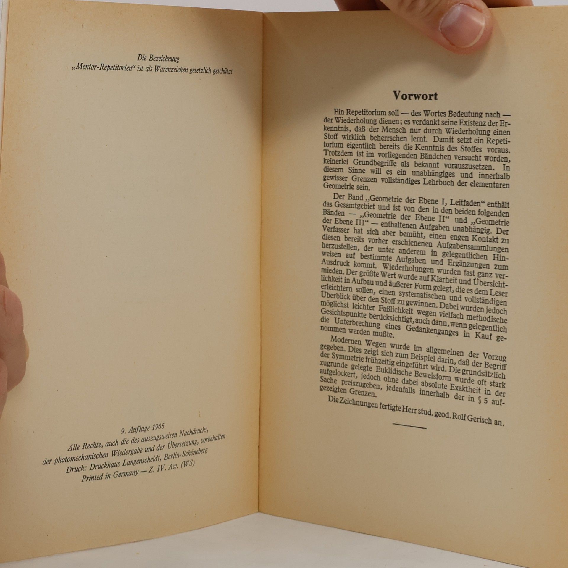 Autorenkollektiv Mentorrepetitorien 5. Geometrie der Ebene I.