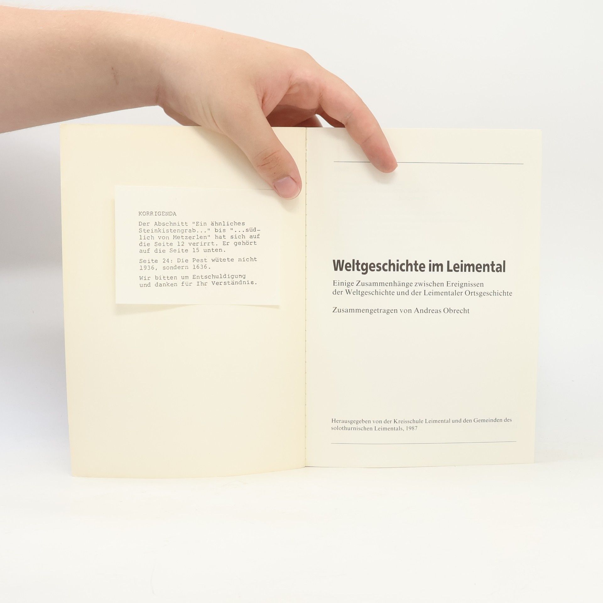 Andreas Obrecht Weltgeschichte im Leimental