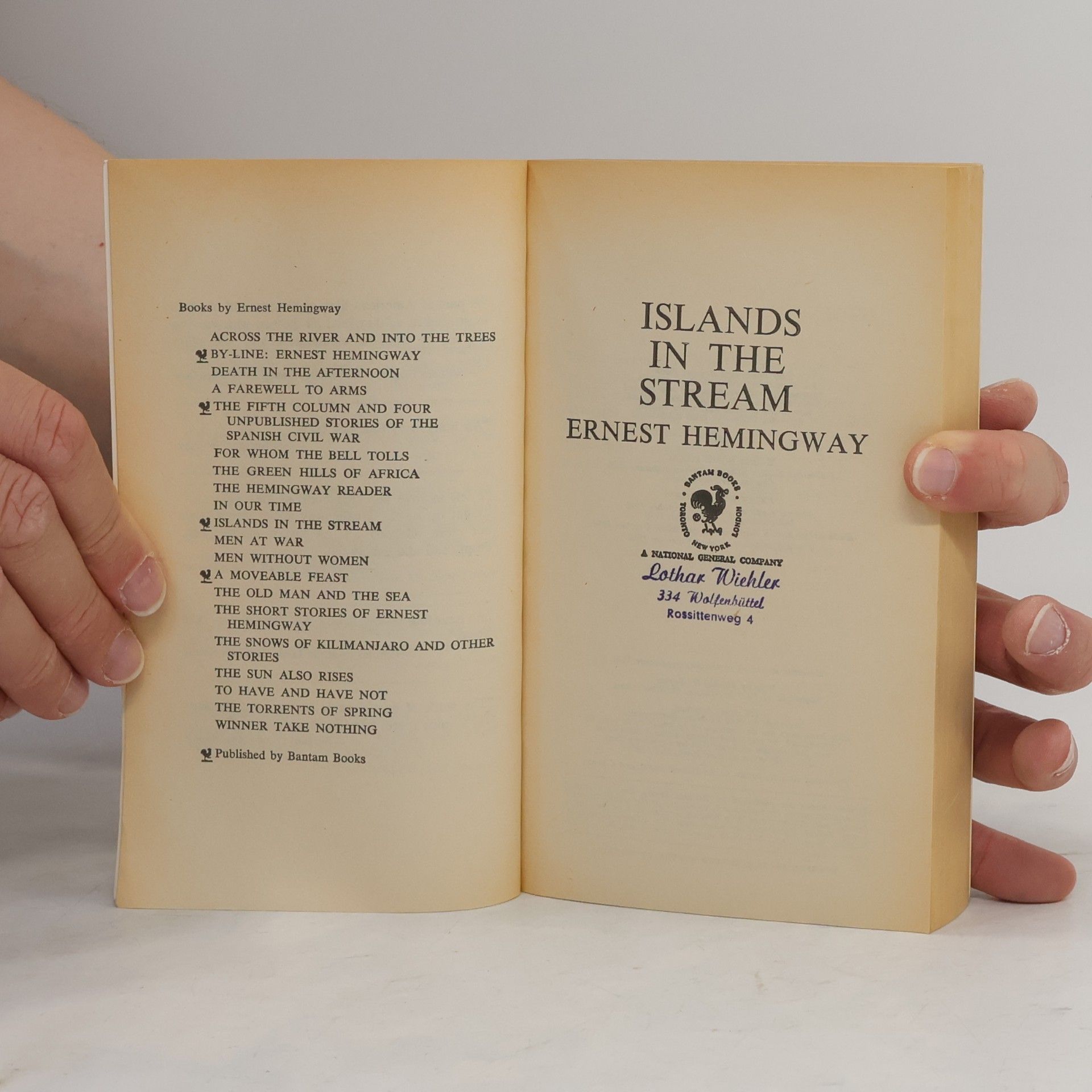 Ernest Hemingway Islands in the Stream