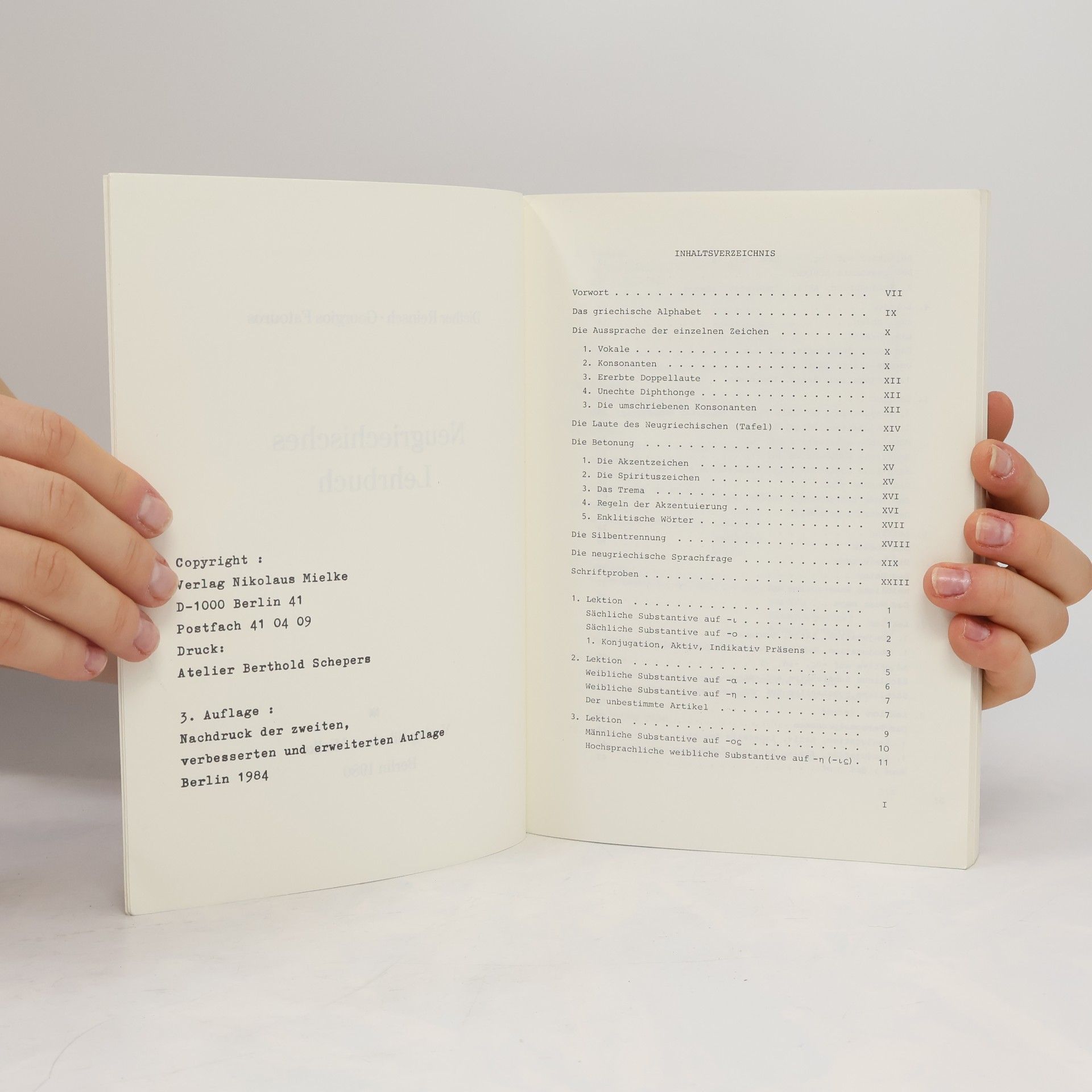 Dieter Reinsch Neugriechisches Lehrbuch