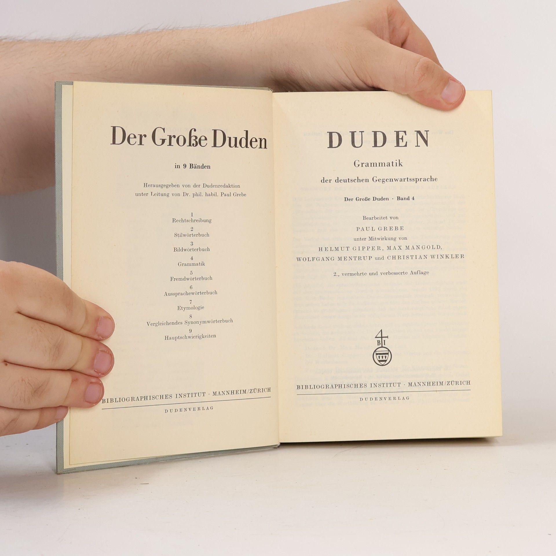 Paul Grebe Der Große Duden Grammatik 4. Grammatik