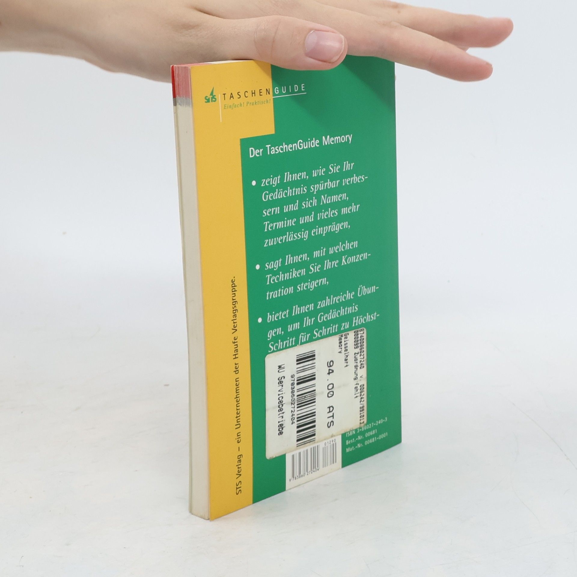 Roland R. Geisselhart STS Taschen Guide - 20: Memory. Gedächtnistraining und Konzentrationstechniken