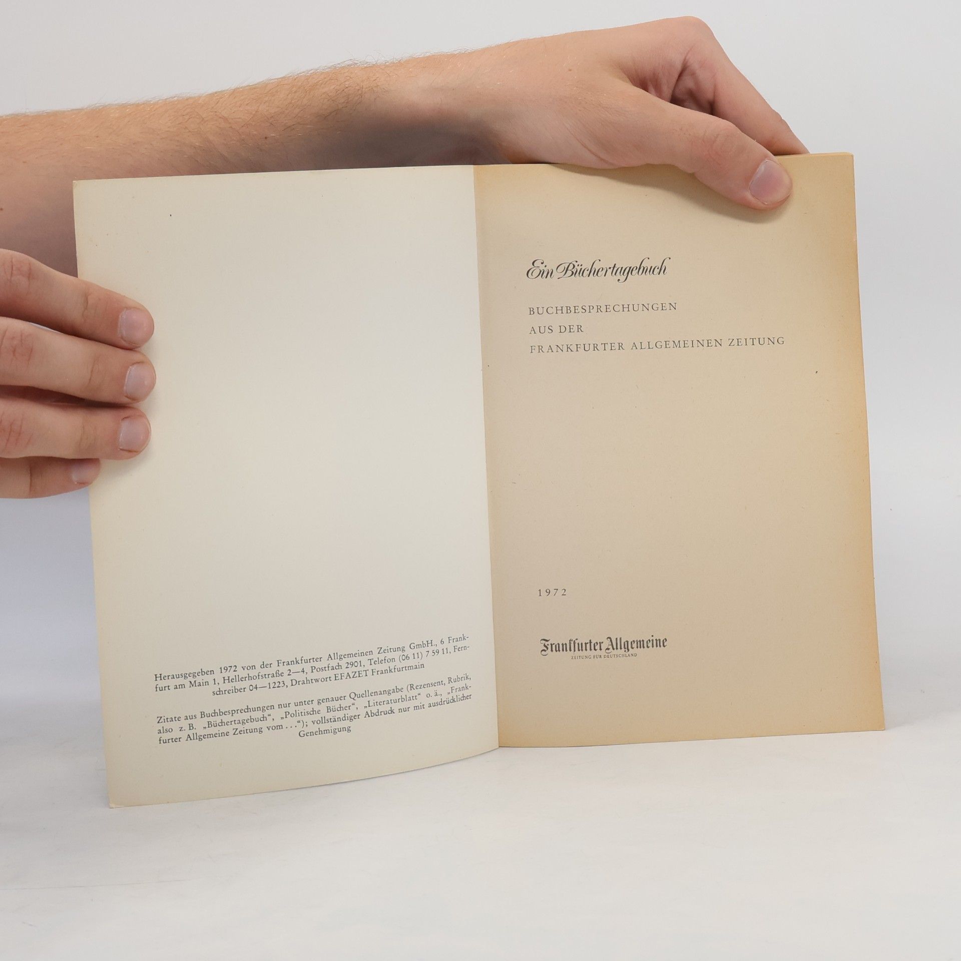 Autorenkollektiv Ein Büchertagebuch 1972