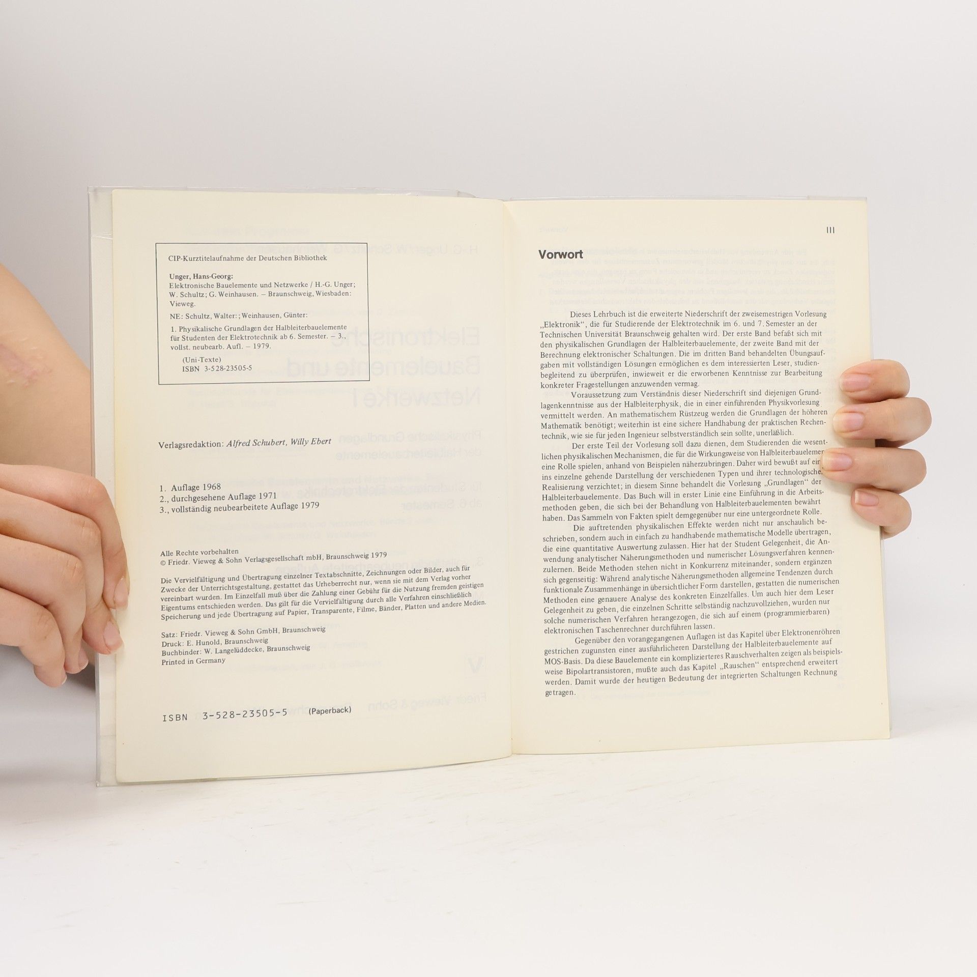 Hans Georg Unger Elektronische Bauelemente und Netzwerke I