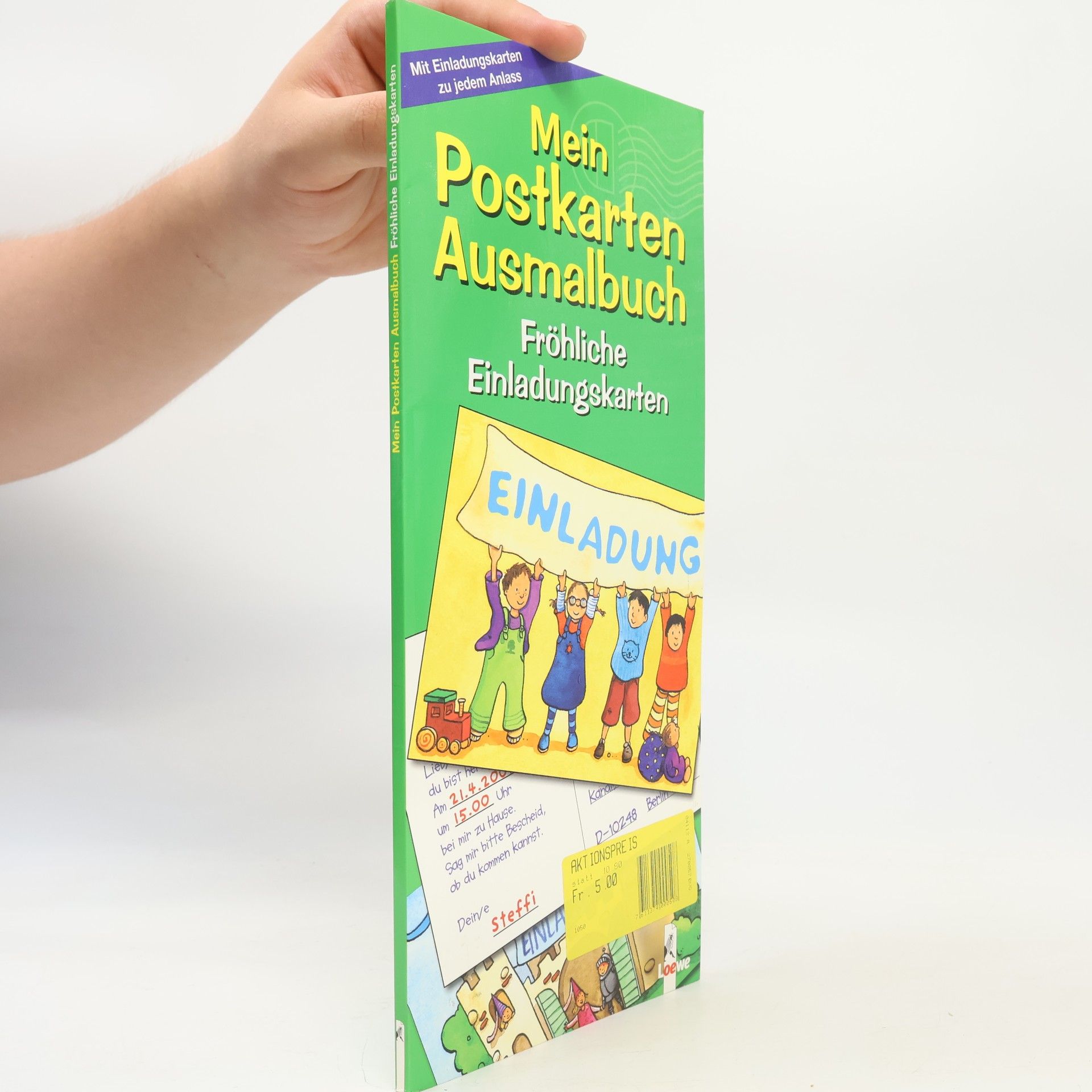 Autorenkollektiv Mein Postkarten-Ausmalbuch, fröhliche Einladungskarten